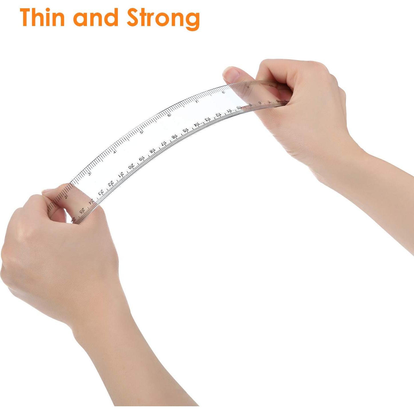 Regla Plástica Transparente EBOOT 30.48 cm - Paquete de 2