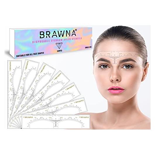 Plantilla de Cejas Brawna - 120 Pcs Adhesivo Transparente