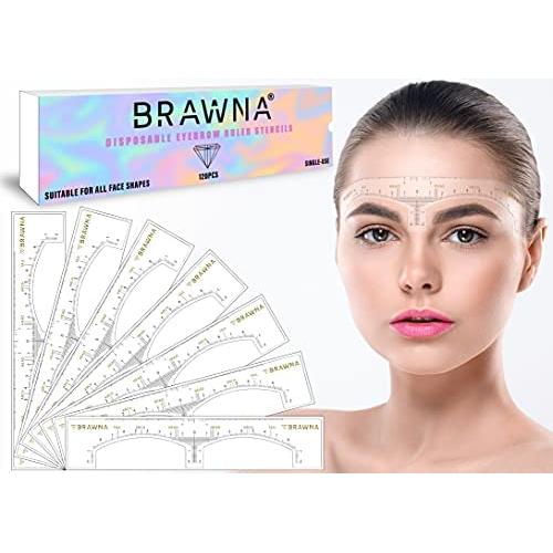 Plantilla de Cejas Brawna - 120 Pcs Adhesivo Transparente