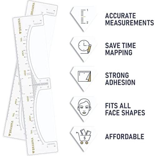 Plantilla de Cejas Brawna - 120 Pcs Adhesivo Transparente
