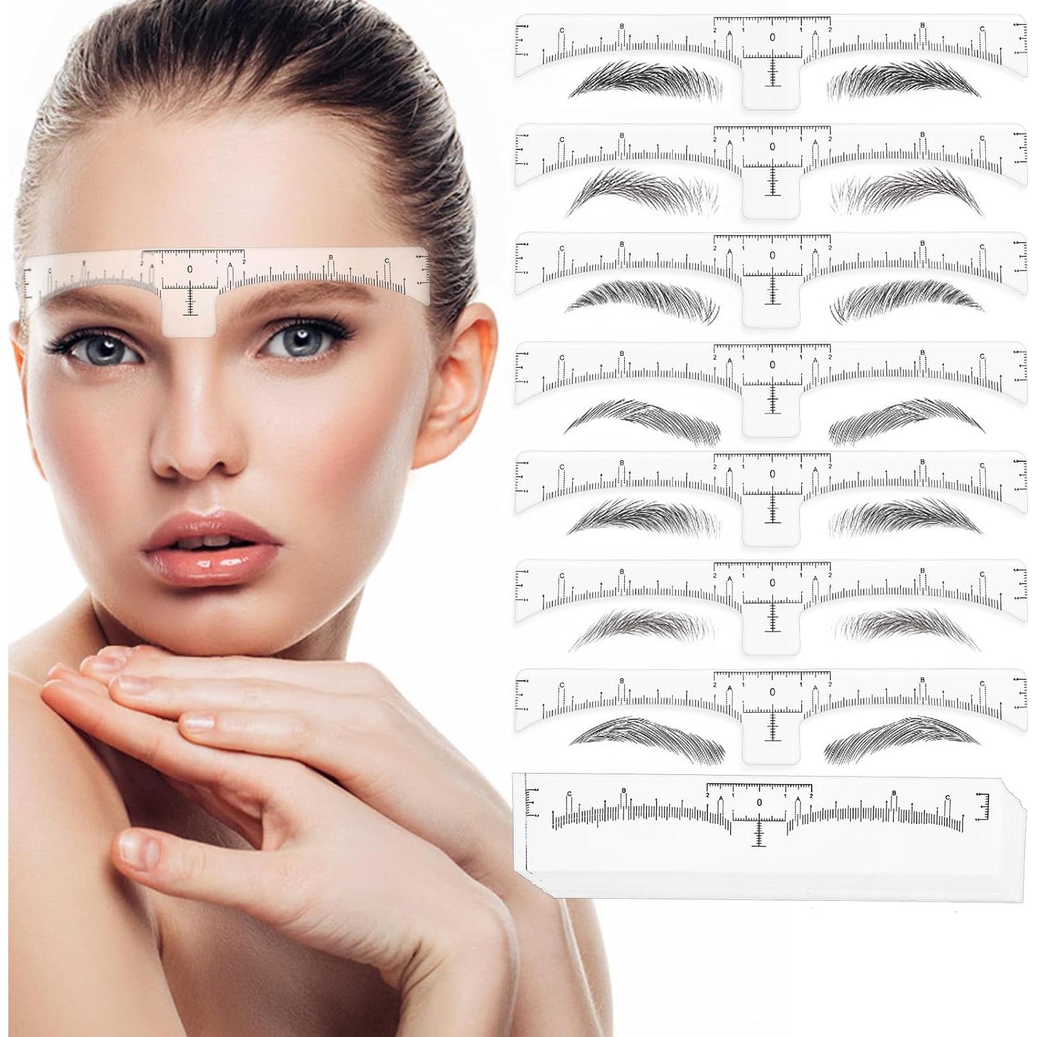 50 Plantillas de Cejas Desechables Abeillo - Herramienta de Medición