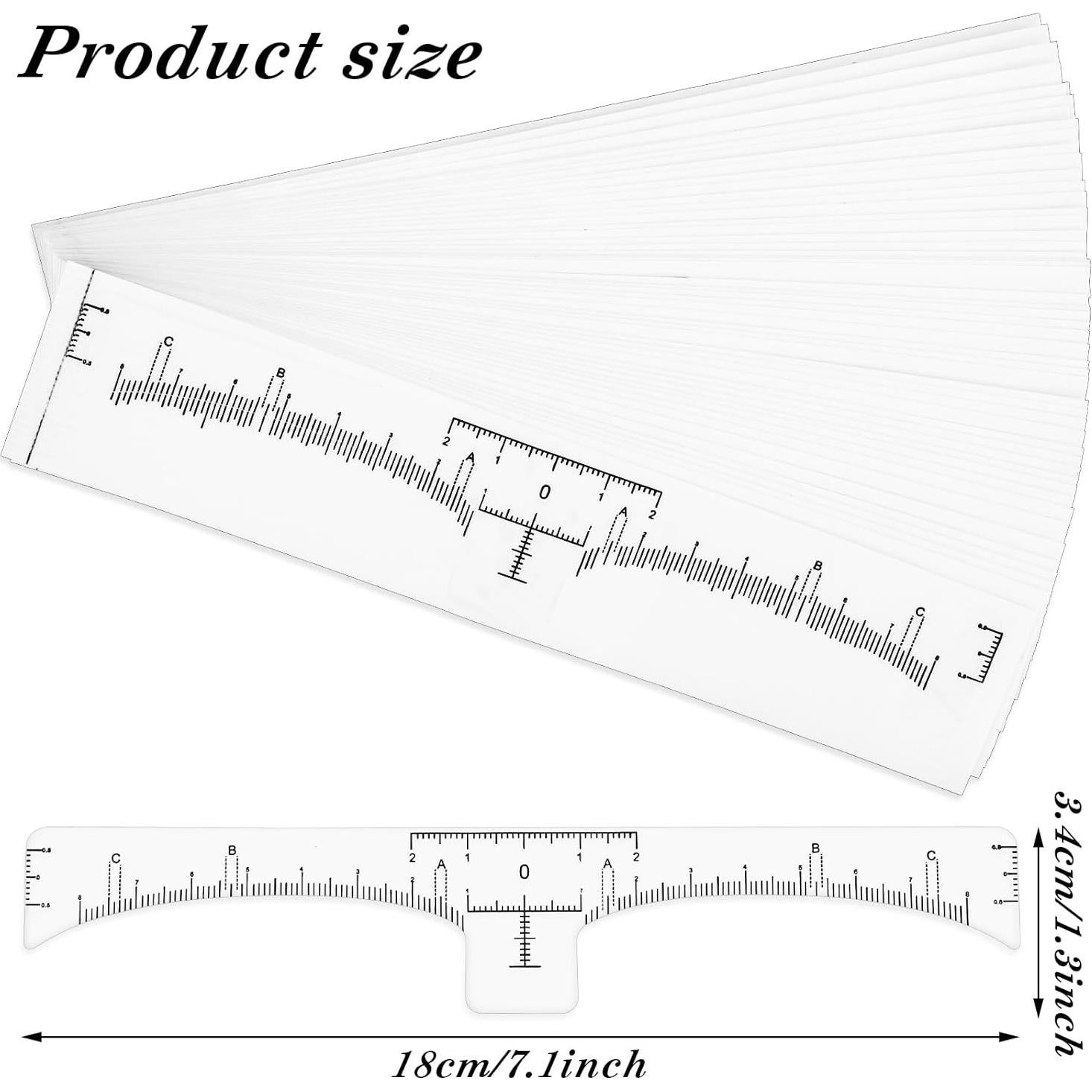 50 Plantillas de Cejas Desechables Abeillo - Herramienta de Medición