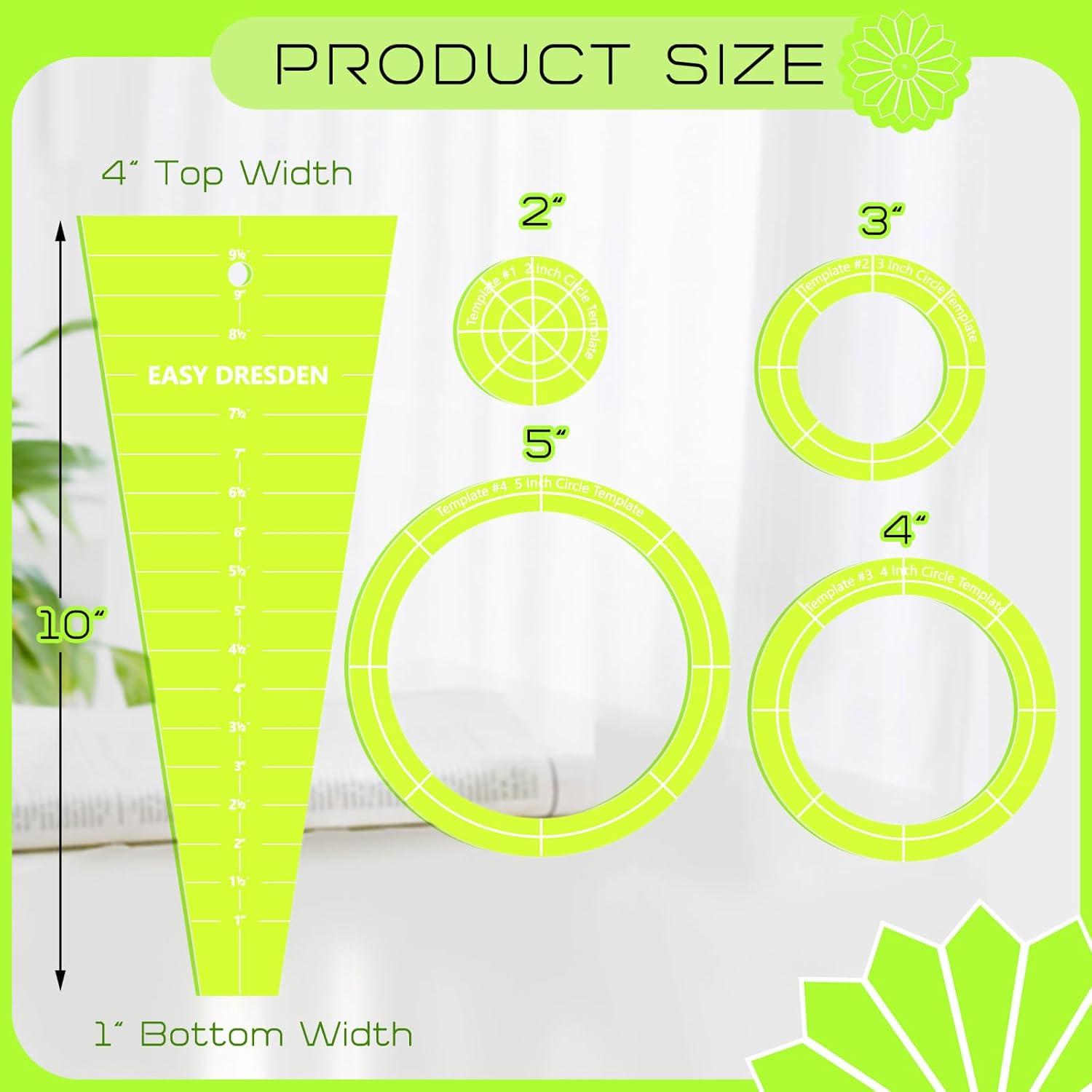 5 Plantillas de Acrílico para Quilting Kigley - 10 y 5 Pulgadas