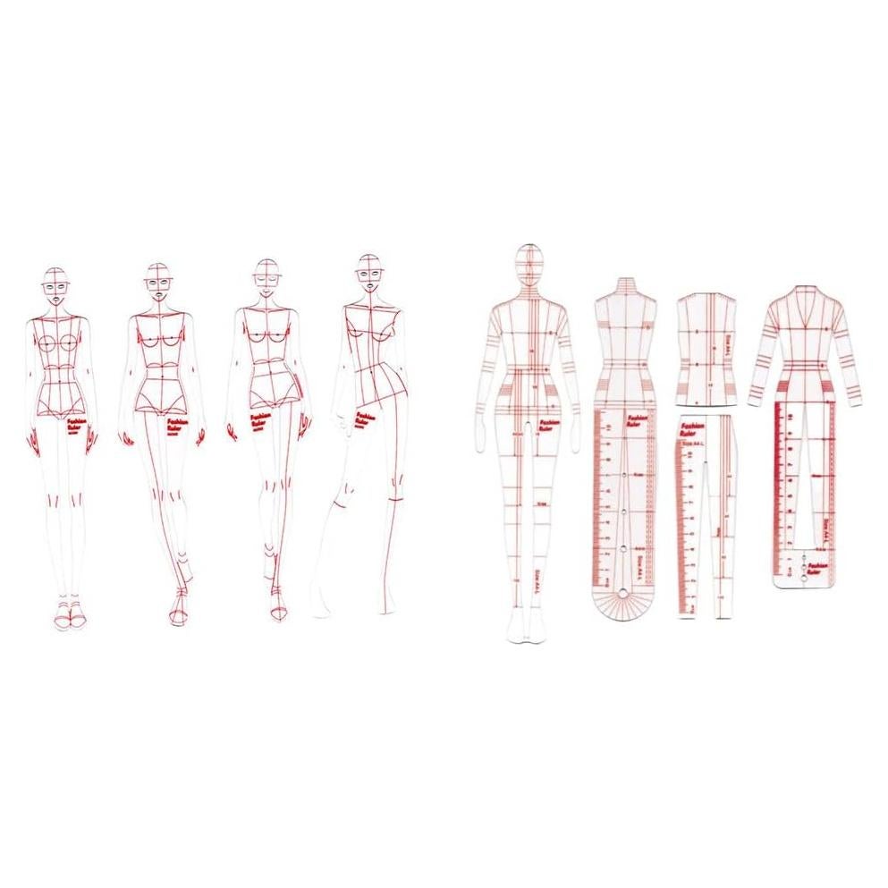 Juego de Plantillas de Curva Francesa DYNWAVE 8 Pcs para Sastrería