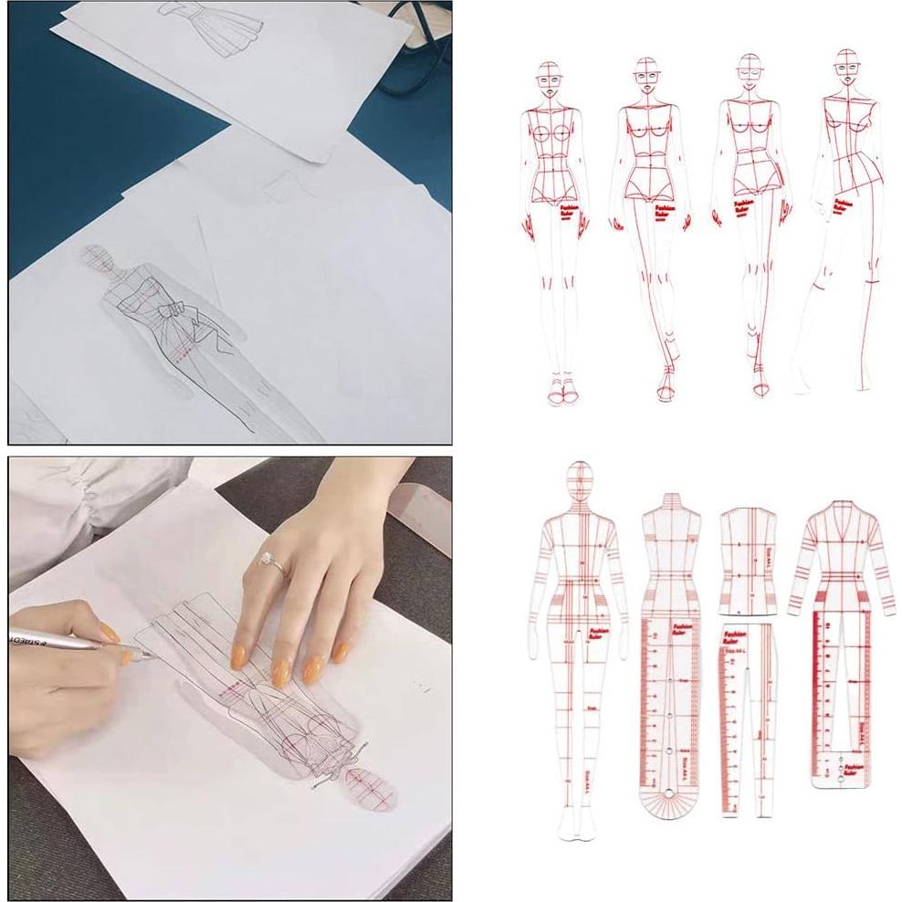 Juego de Plantillas de Curva Francesa DYNWAVE 8 Pcs para Sastrería