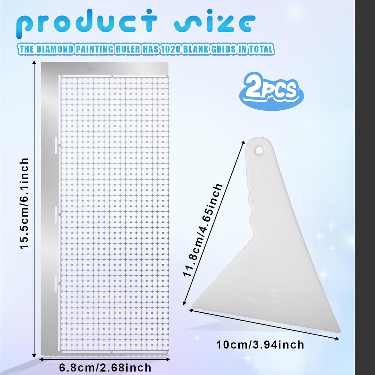 Juego de 2 Reglas de Dibujo de Diamante 5D Aphumedc 1020 Agujeros