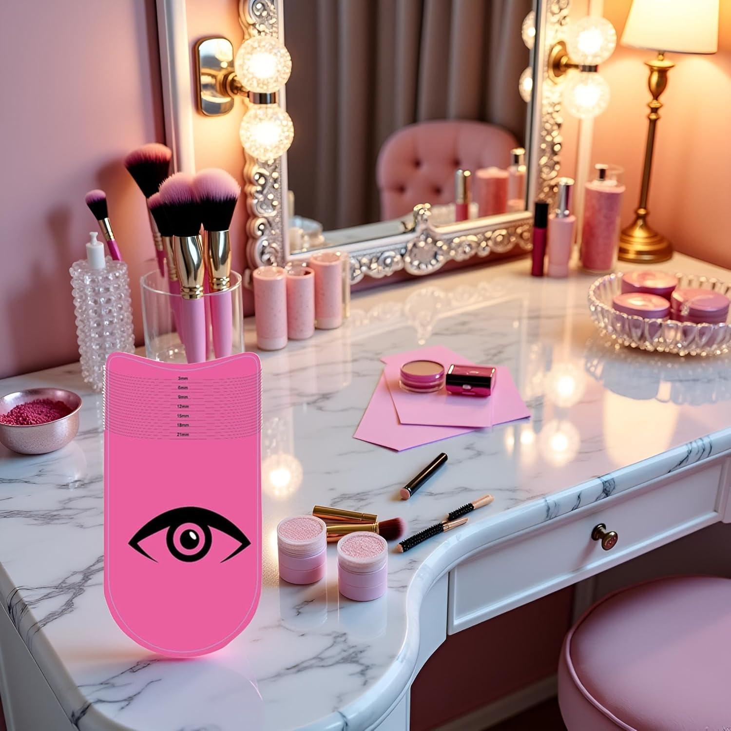 Juego de 3 Reglas para Pestañas Rosa Htppzjr - Medición Precisa