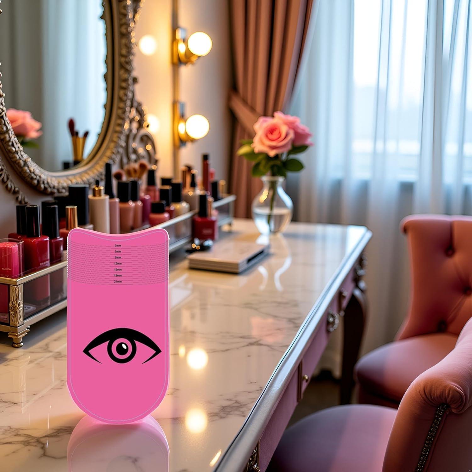 Juego de 3 Reglas para Pestañas Rosa Htppzjr - Medición Precisa