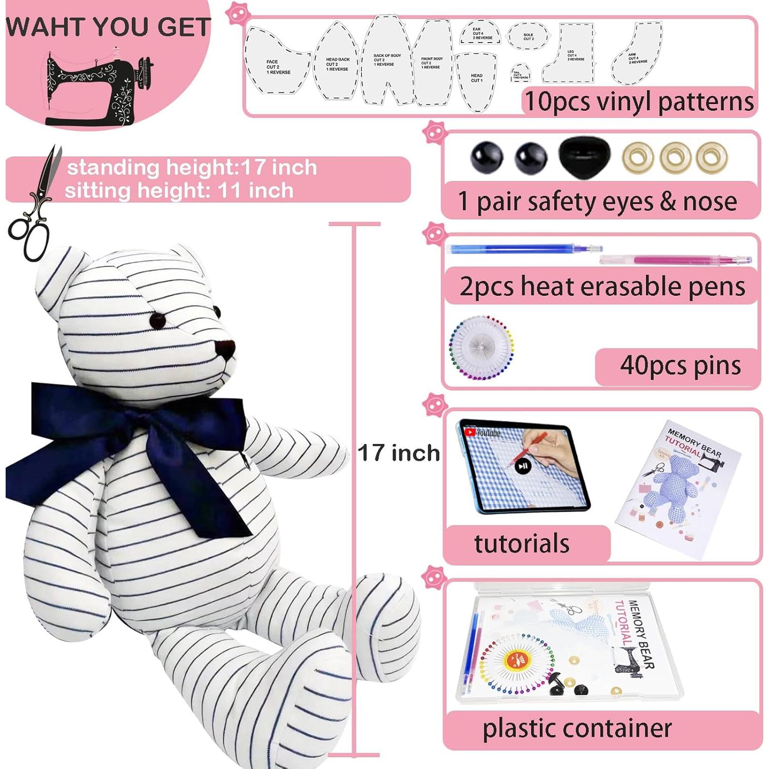 Kit de Plantillas de Oso de Memoria Topapfo 43 cm con Tutorial