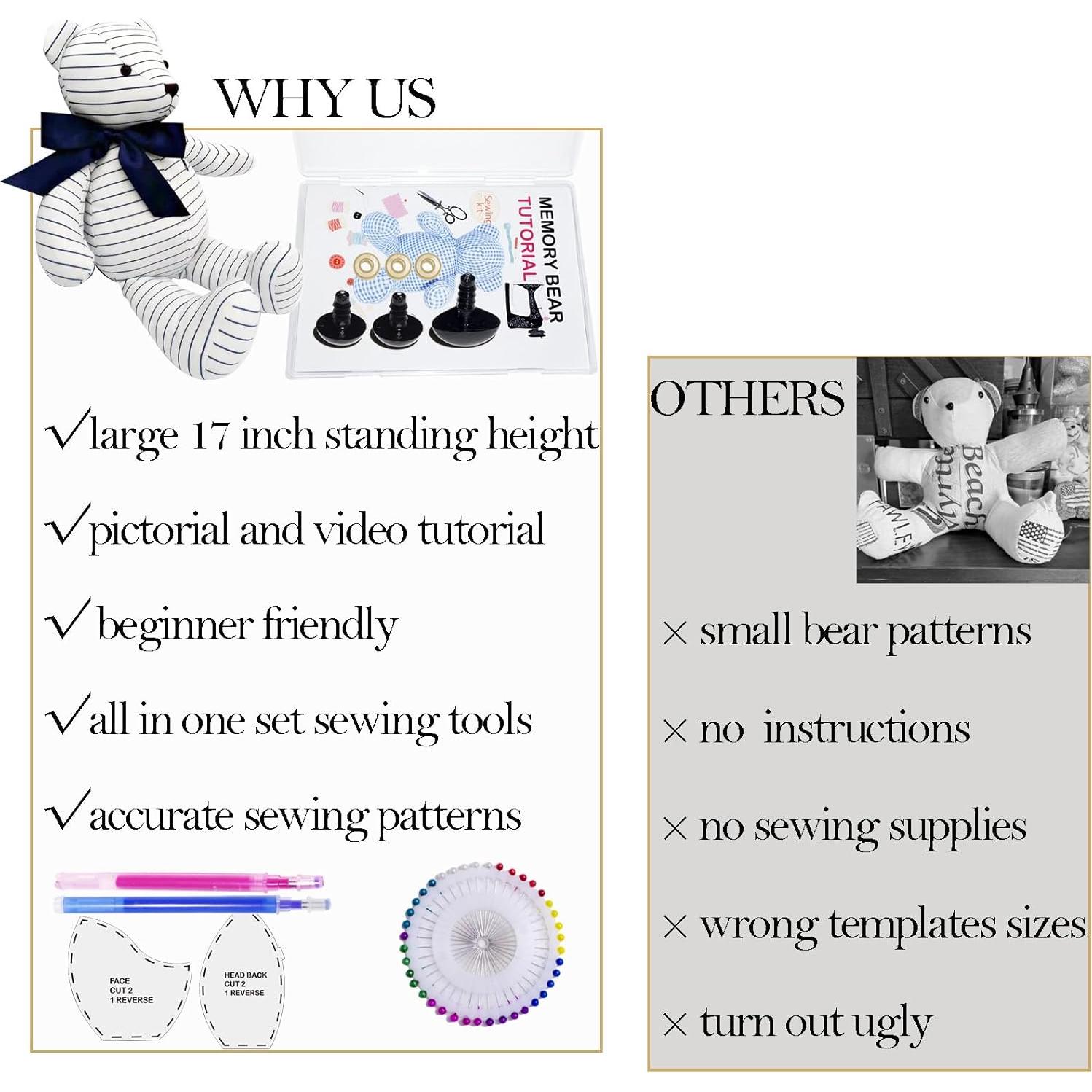 Kit de Plantillas de Oso de Memoria Topapfo 43 cm con Tutorial