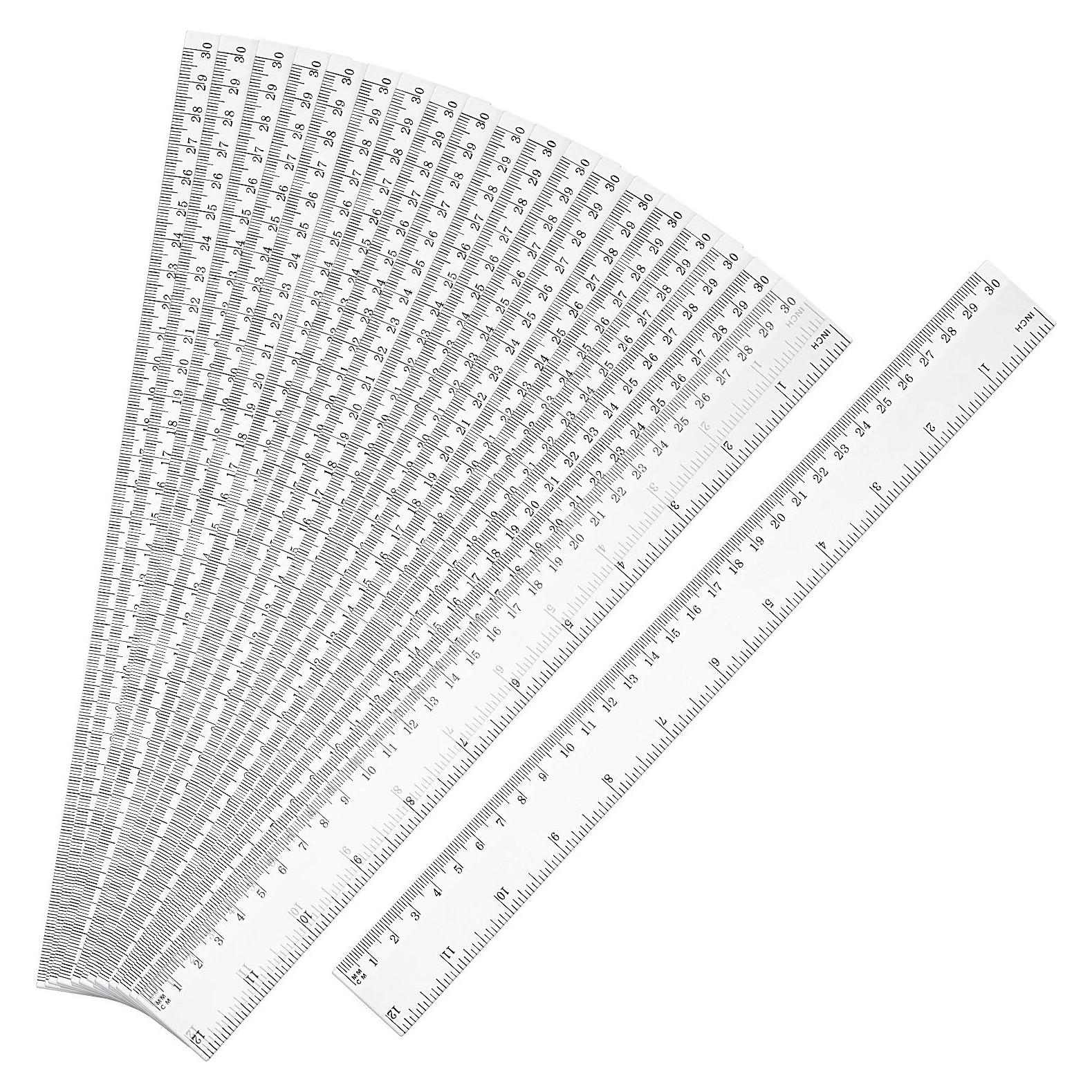 Paquete de 20 Reglas Plásticas Transparentes 30 cm EBOOT