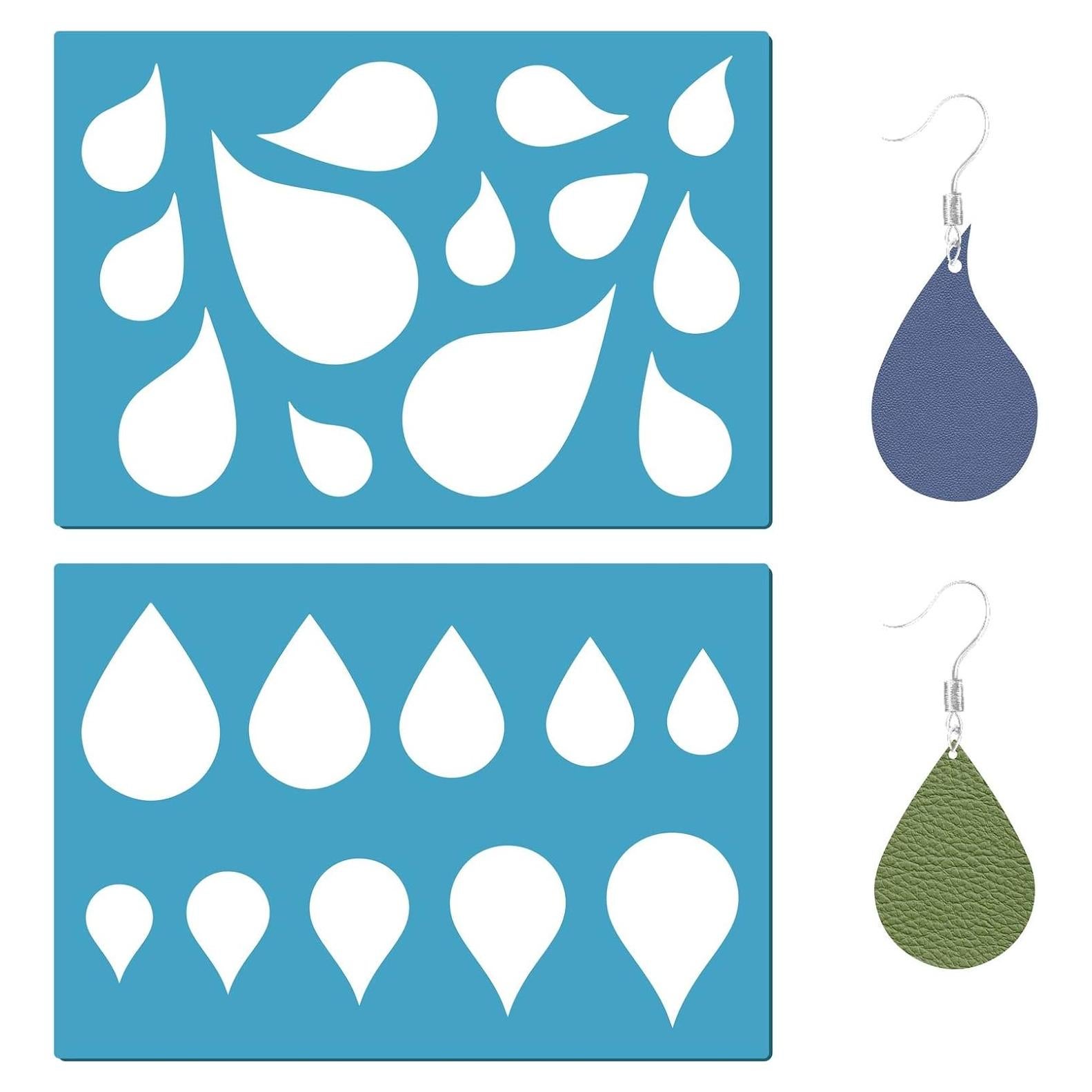 Plantilla de Joyería GORGECRAFT Gota de Agua Acrílico 12.9x8.9cm