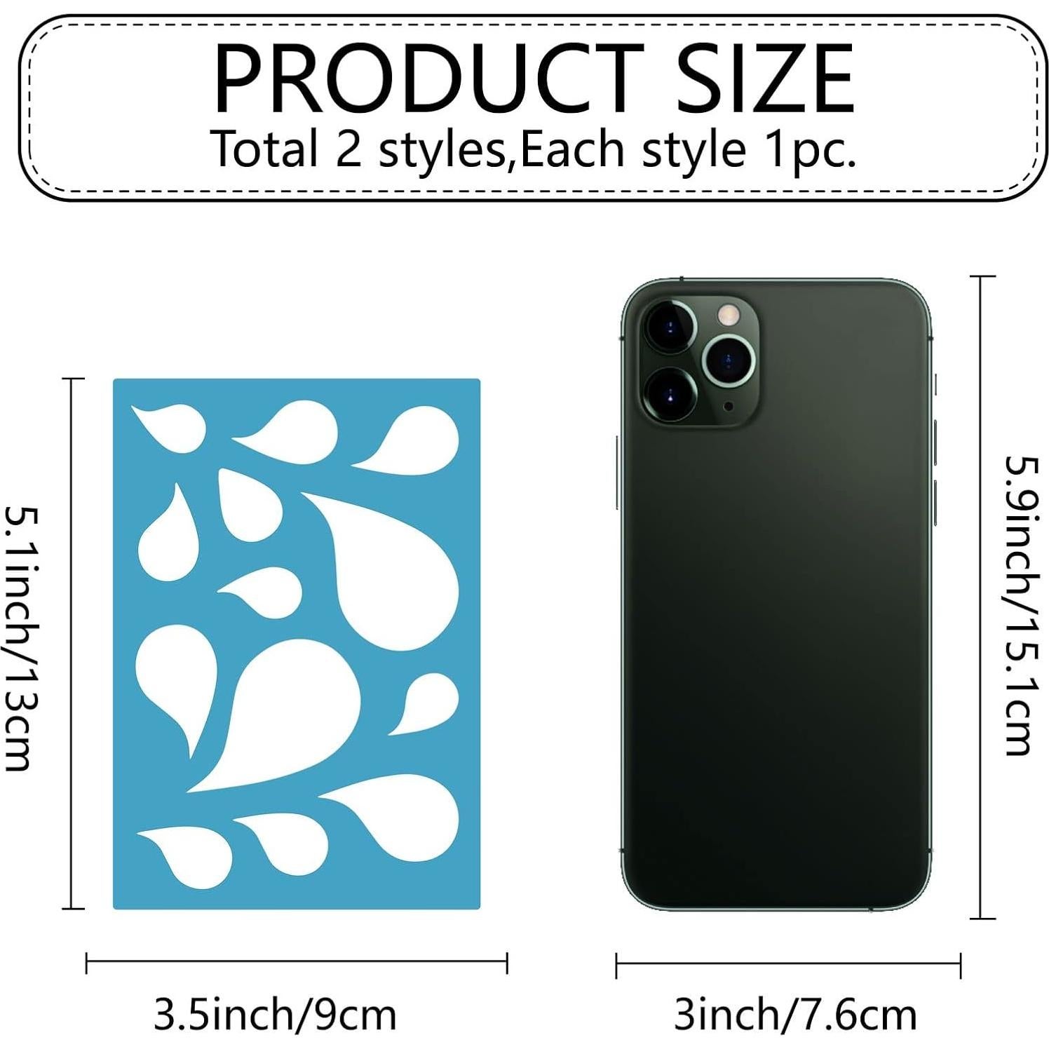 Plantilla de Joyería GORGECRAFT Gota de Agua Acrílico 12.9x8.9cm