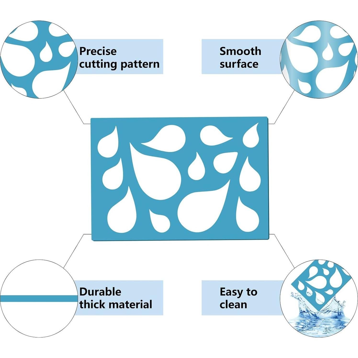Plantilla de Joyería GORGECRAFT Gota de Agua Acrílico 12.9x8.9cm