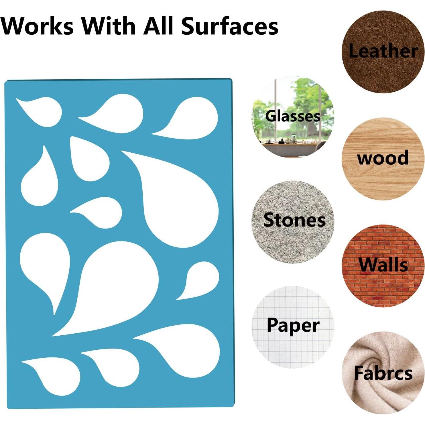 Plantilla de Joyería GORGECRAFT Gota de Agua Acrílico 12.9x8.9cm