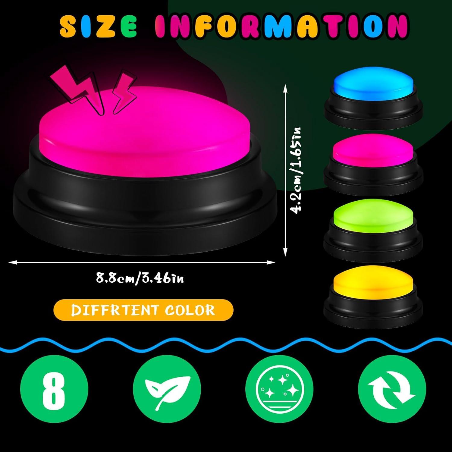 Zumbadores Grabables Honoson 8 Piezas para Juegos Brillantes