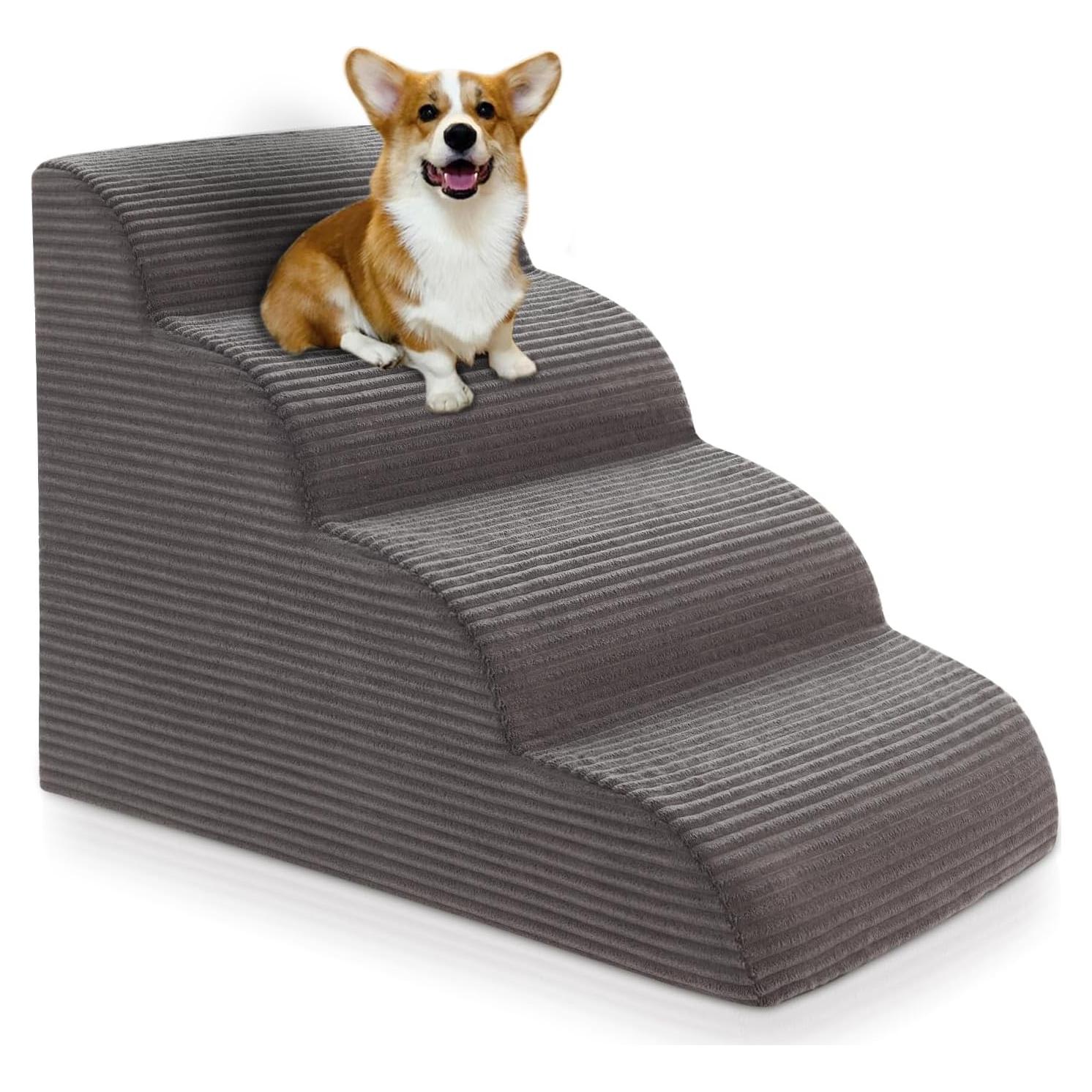 Escalera para Perros Ceekliybear 4 Pasos Antideslizante Gris