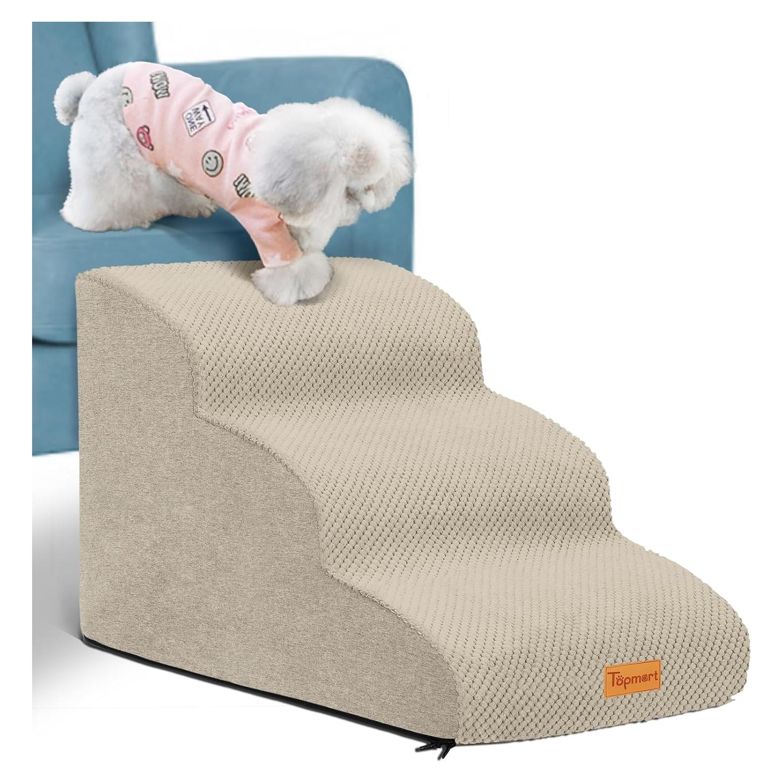 Rampas para Perros Topmart 3 Niveles Antideslizantes Beige