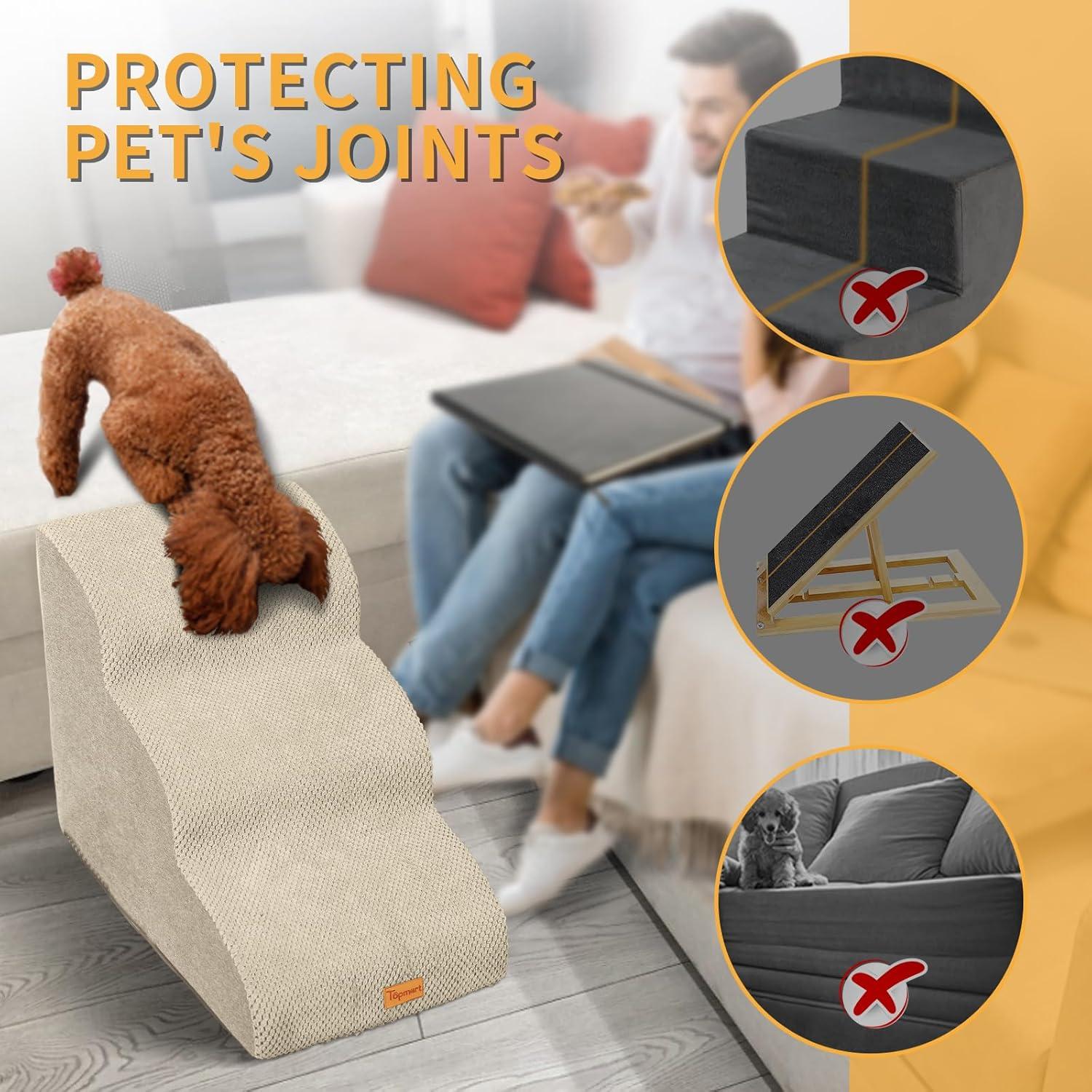 Rampas para Perros Topmart 3 Niveles Antideslizantes Beige
