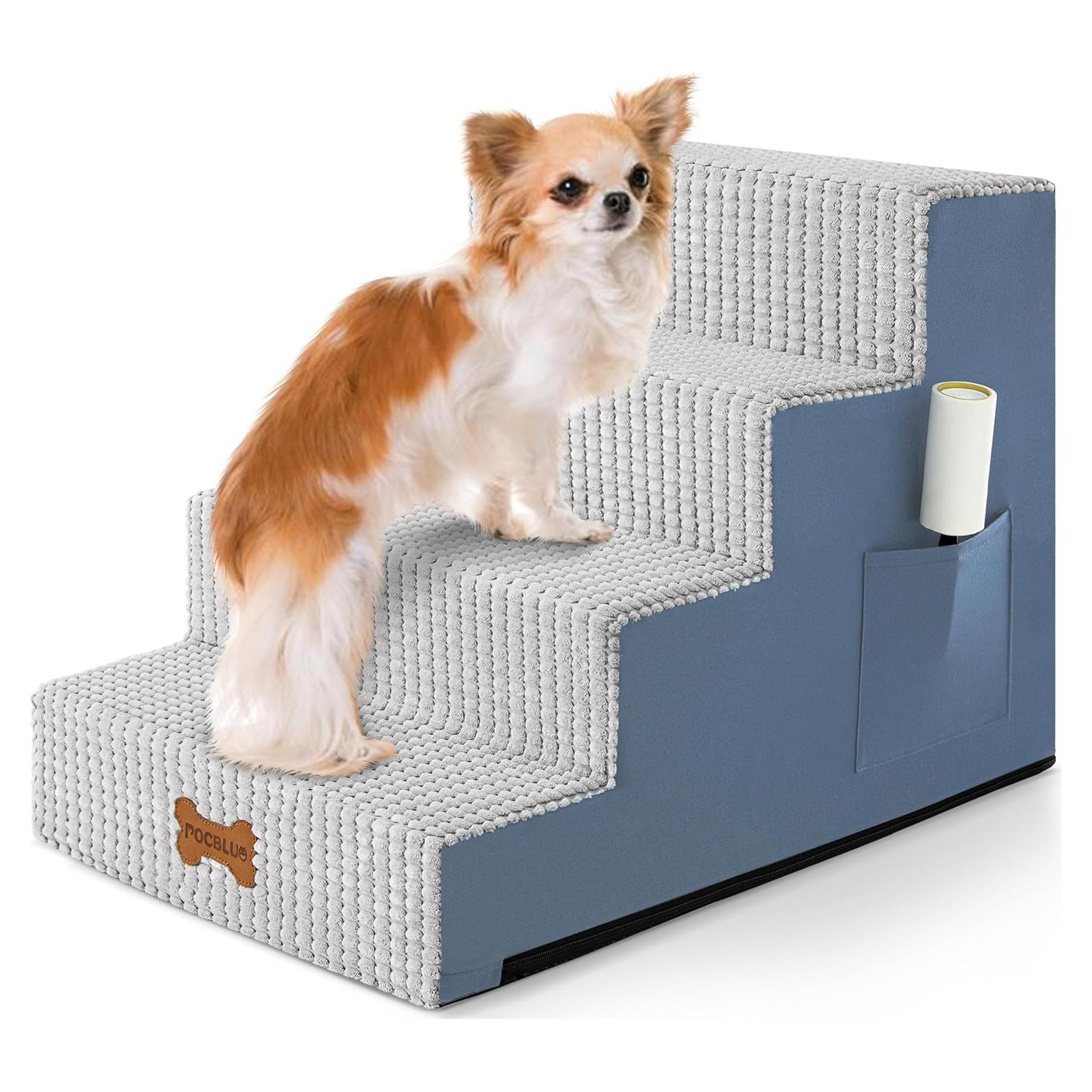 Escalera para Perros POCBLUE 4 Pasos Antideslizante Gris 44.96 cm