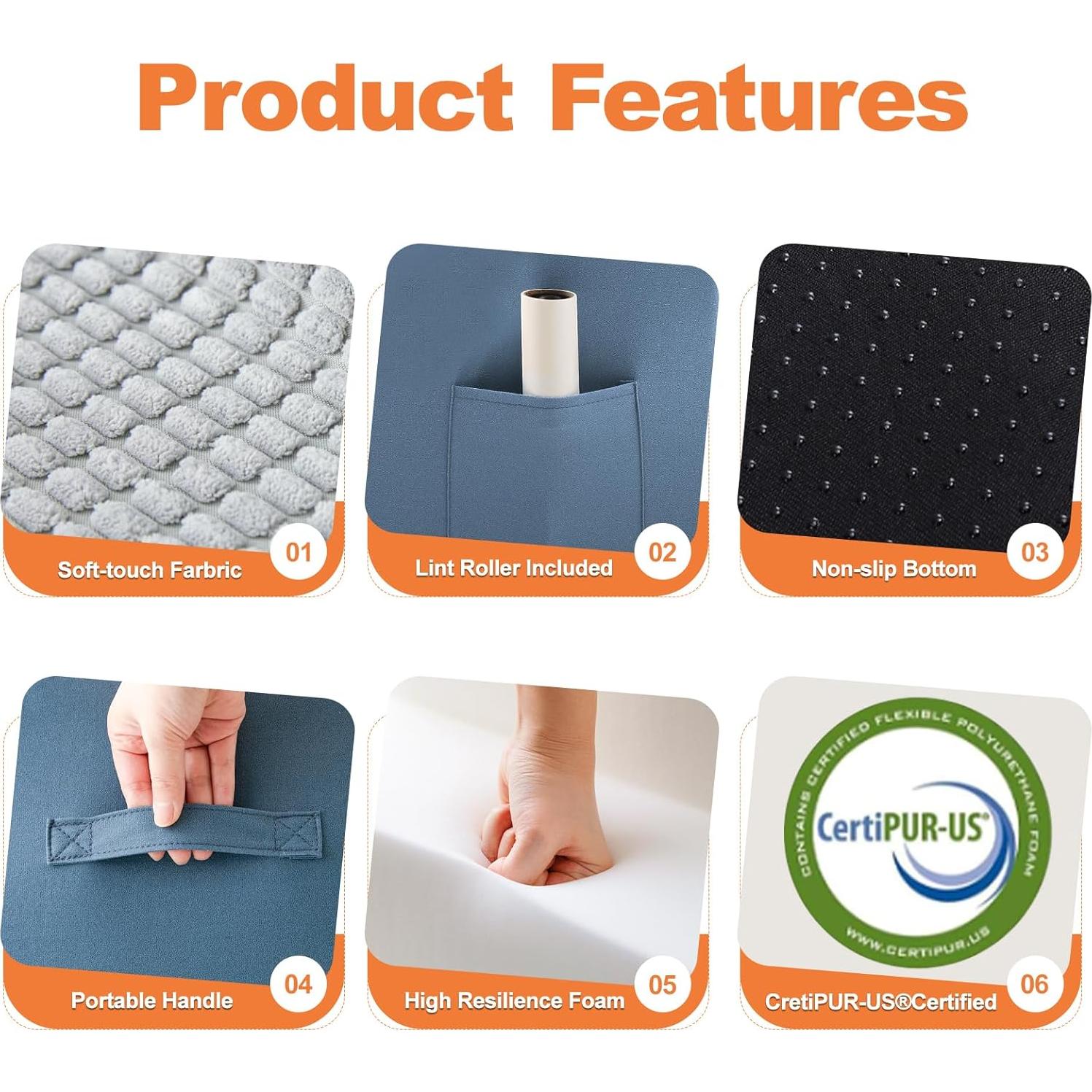 Escalera para Perros POCBLUE 4 Pasos Antideslizante Gris 44.96 cm