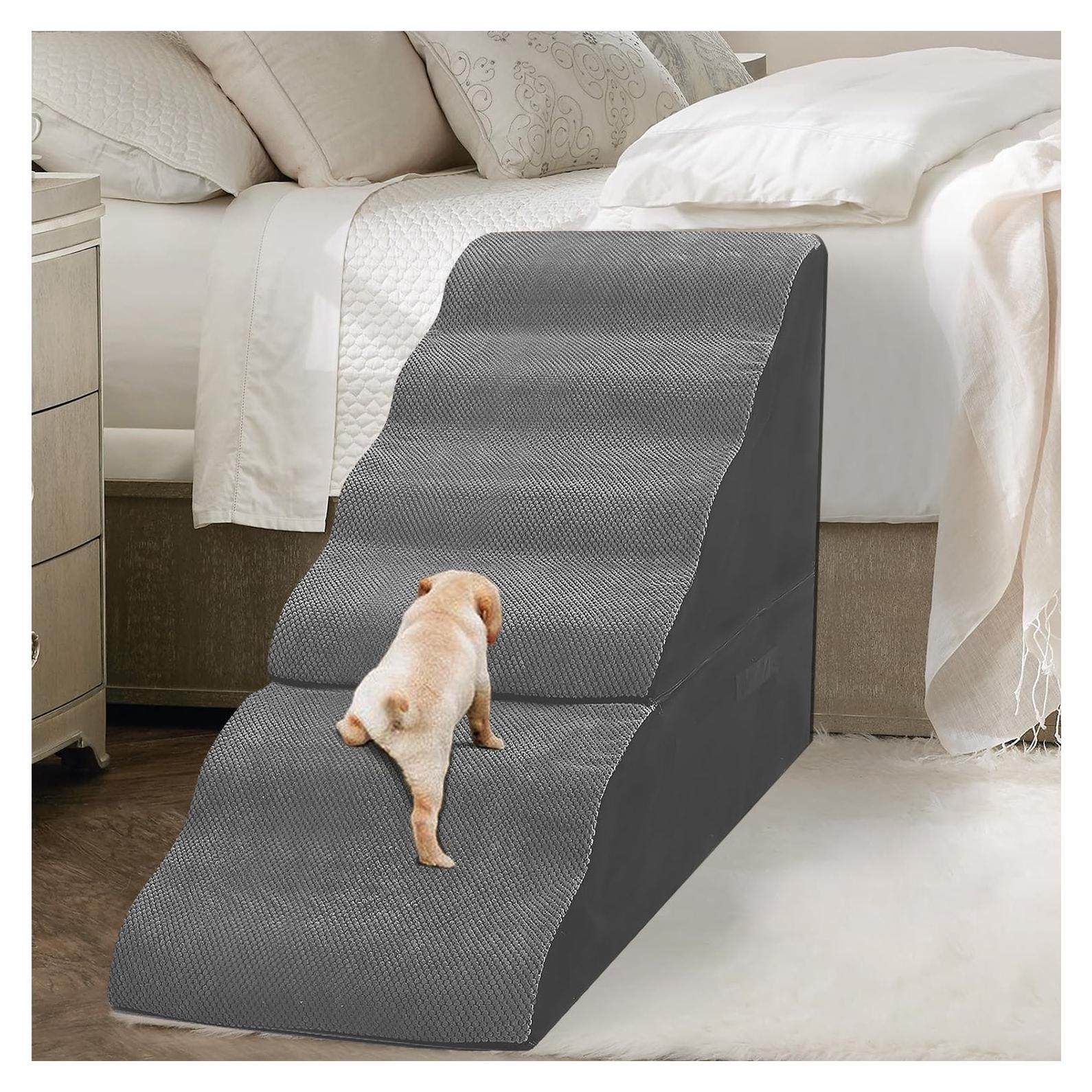 Escalera para Perros MALOROY 76 cm de Altura Gris 6 Pasos