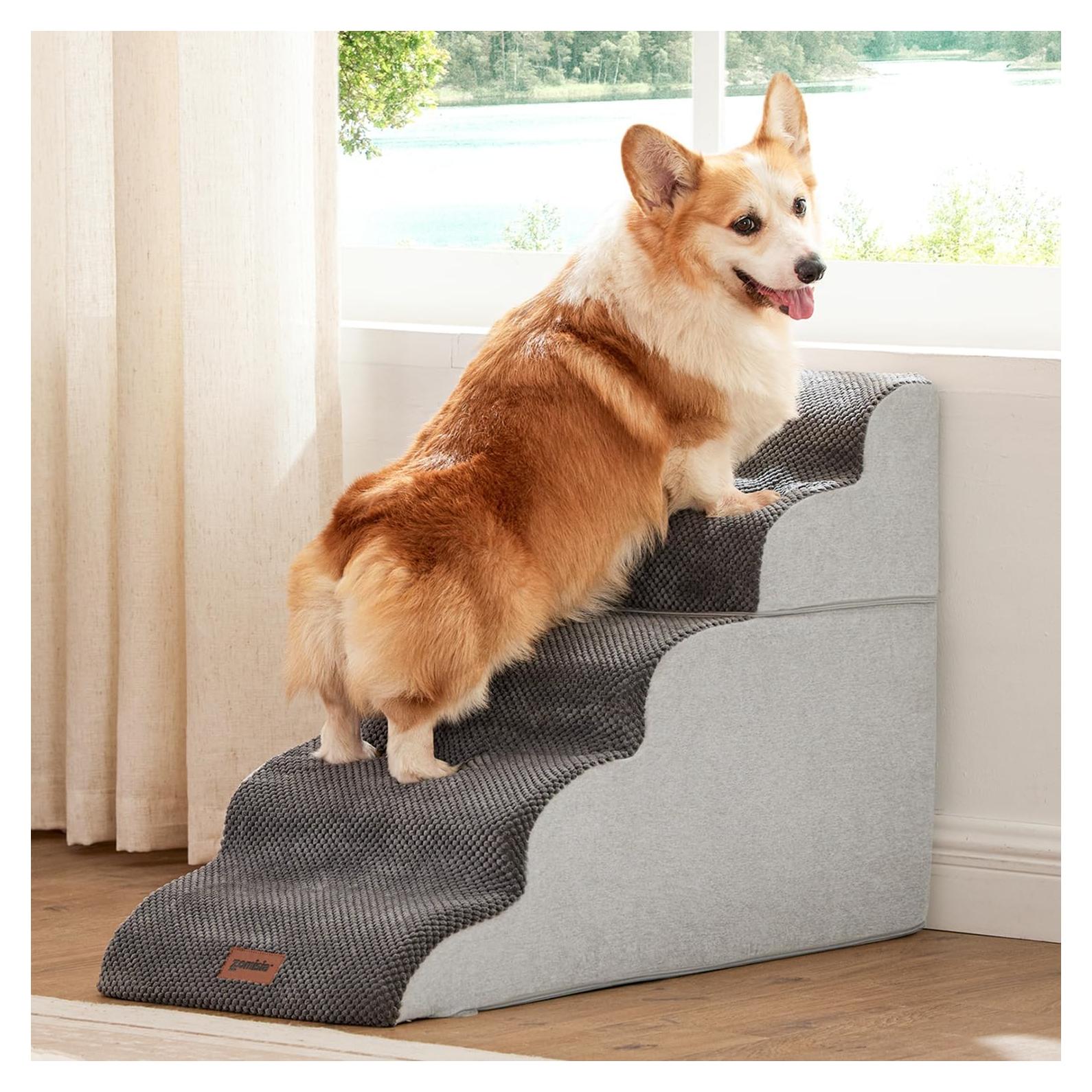 Escalera para Perros ZOMISIA 5 Escalones Antideslizante Gris