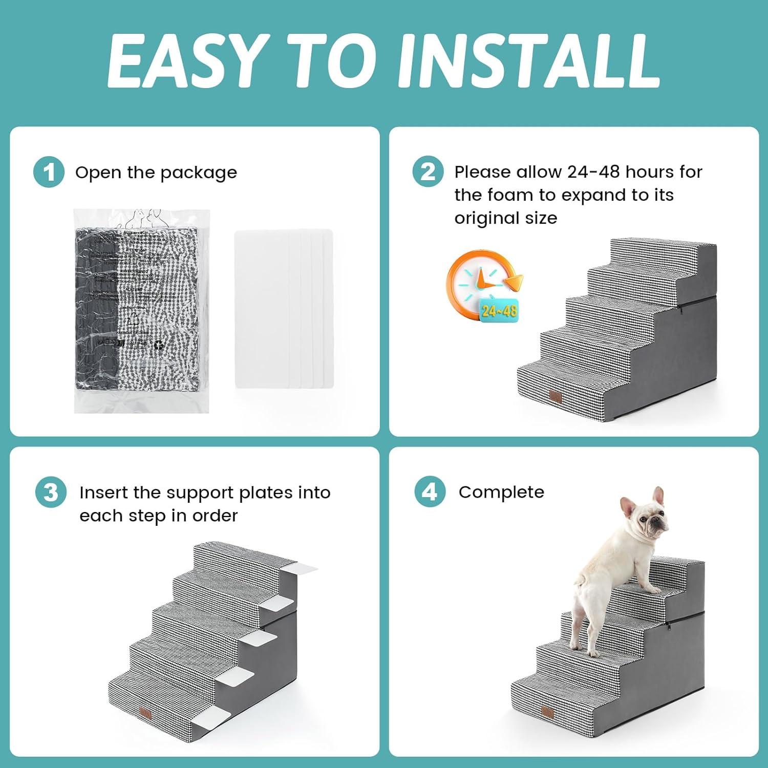 Escaleras para Perros COZY KISS 5 Niveles 75x50x60 cm Antideslizantes