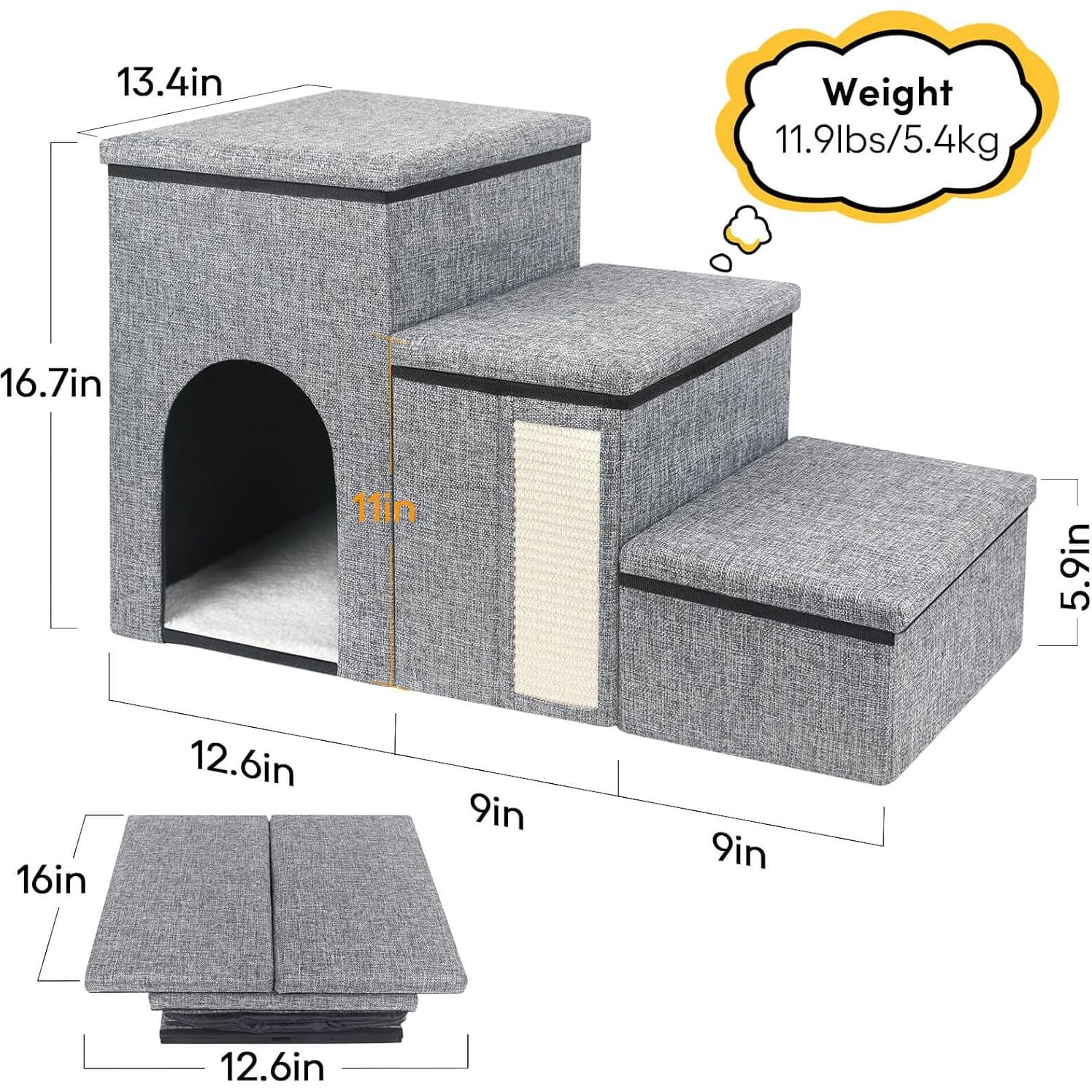 Escaleras Plegables para Perros Petizer 3 Escalones 43 cm