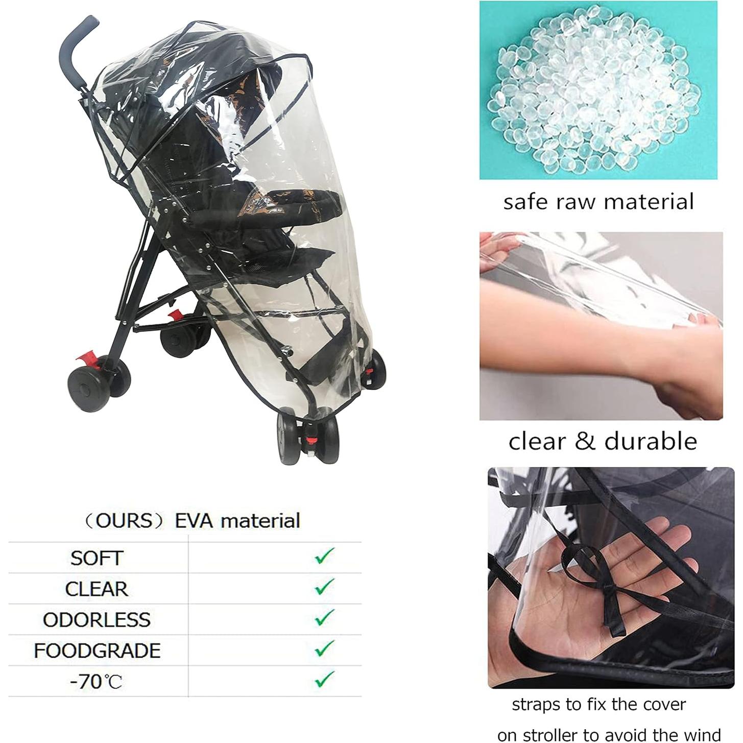 Cubierta de Lluvia para Cochecito EVA Impermeable Universal