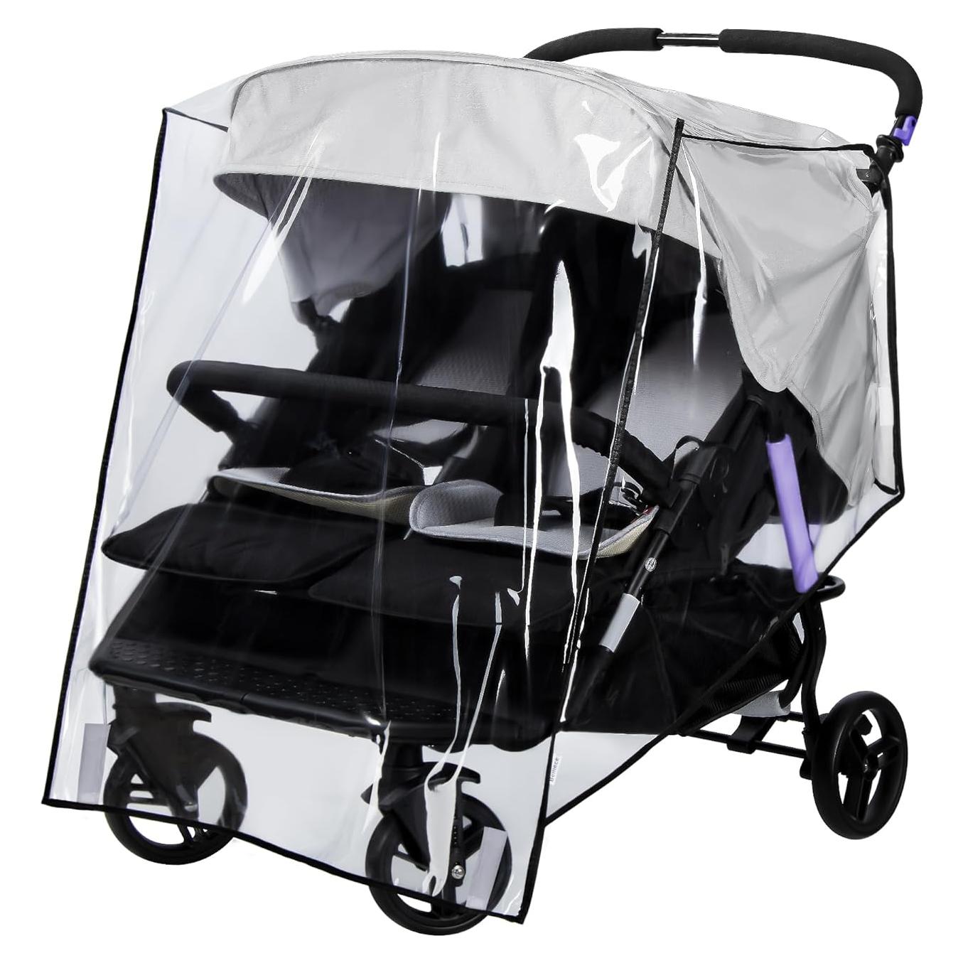 Cubierta de Lluvia para Cochecito Doble bemece - EVA Transparente