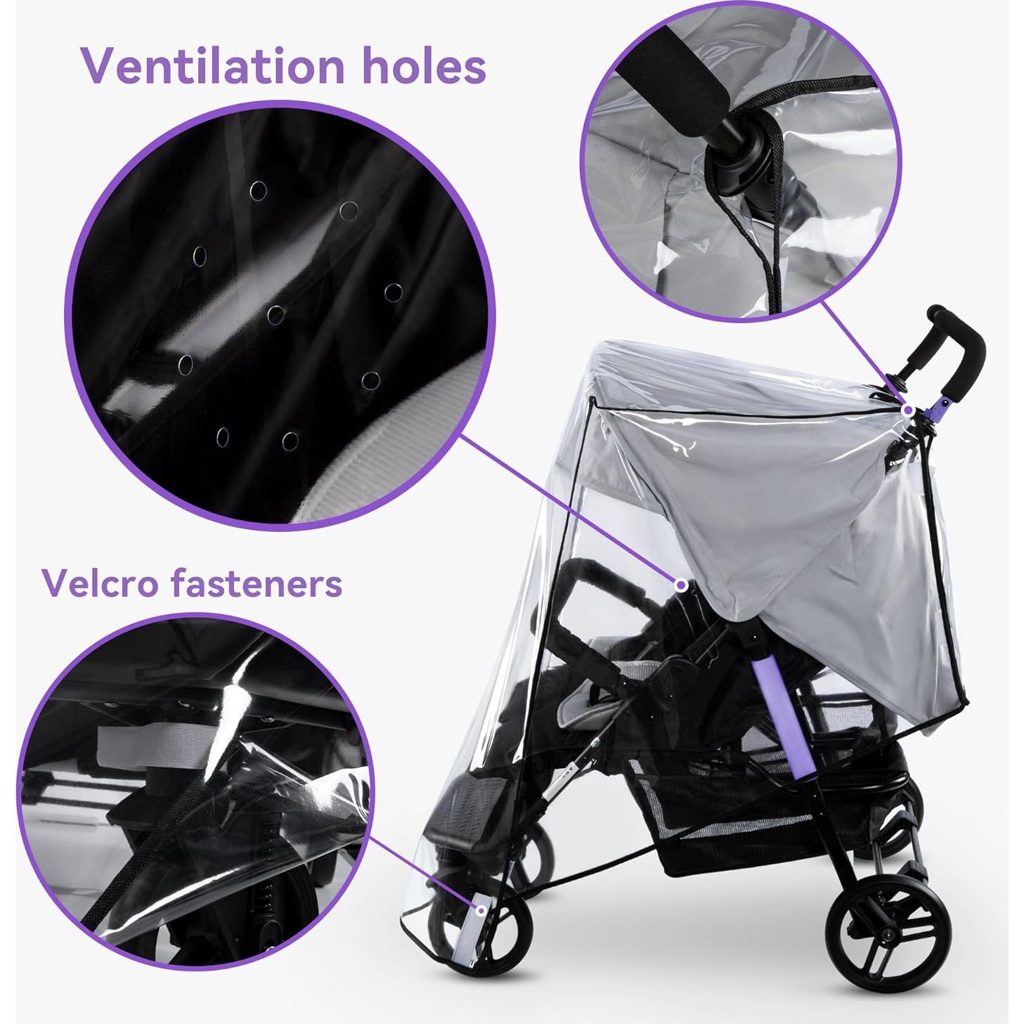 Cubierta de Lluvia para Cochecito Doble bemece - EVA Transparente