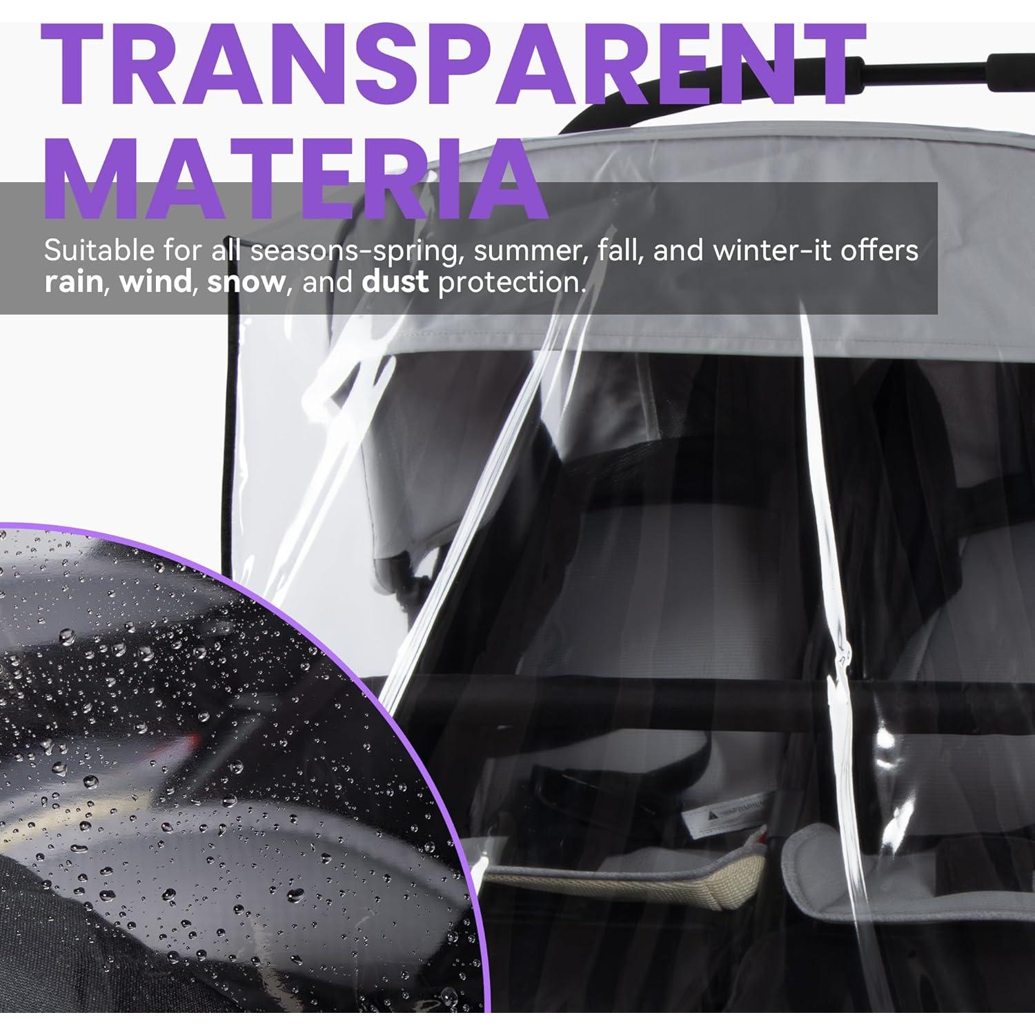 Cubierta de Lluvia para Cochecito Doble bemece - EVA Transparente