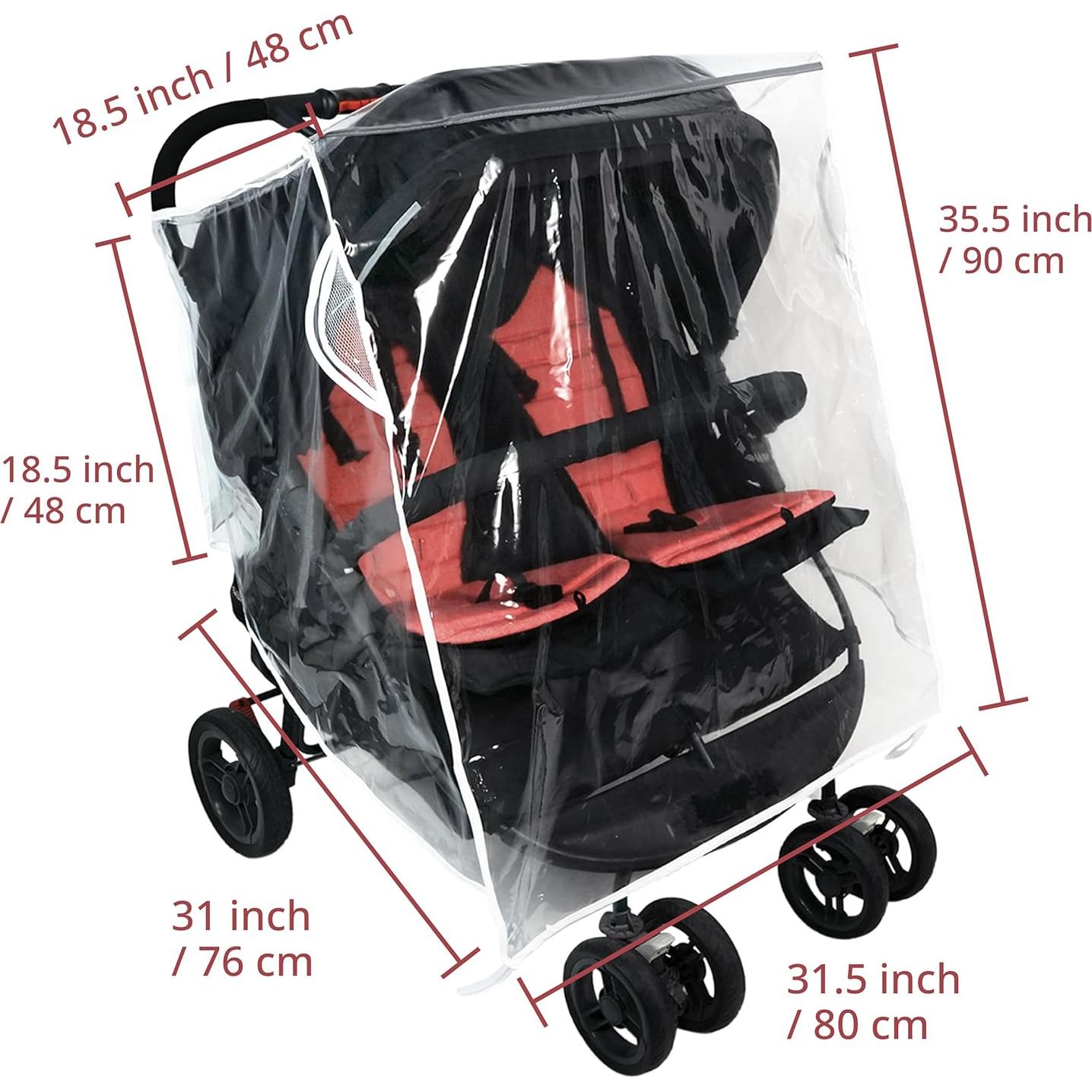 Cubierta de Lluvia Universal Ezkindheit para Carriolas Dobles