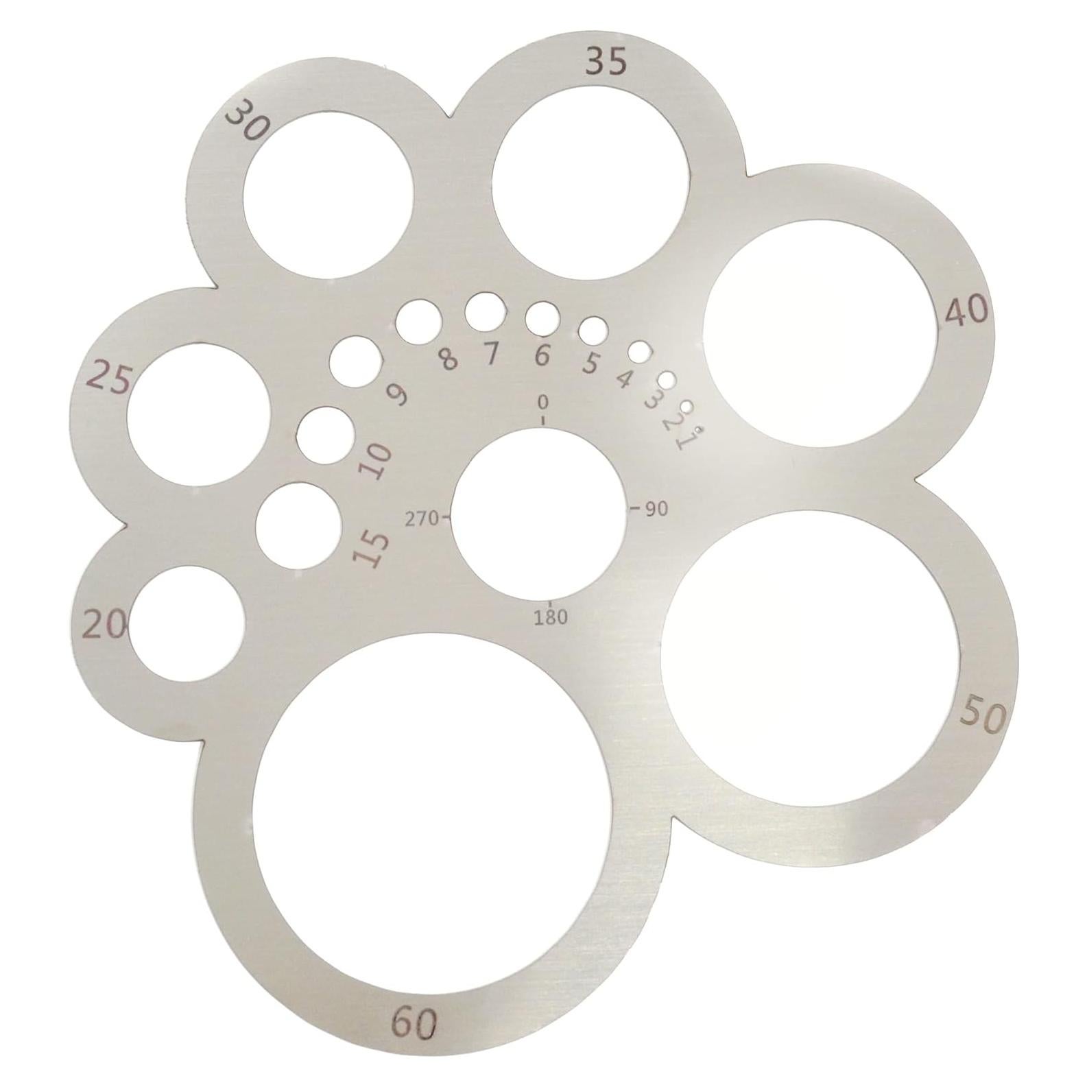 Plantilla de Dibujo Circular UPTTHOW de Acero Inoxidable 18 cm