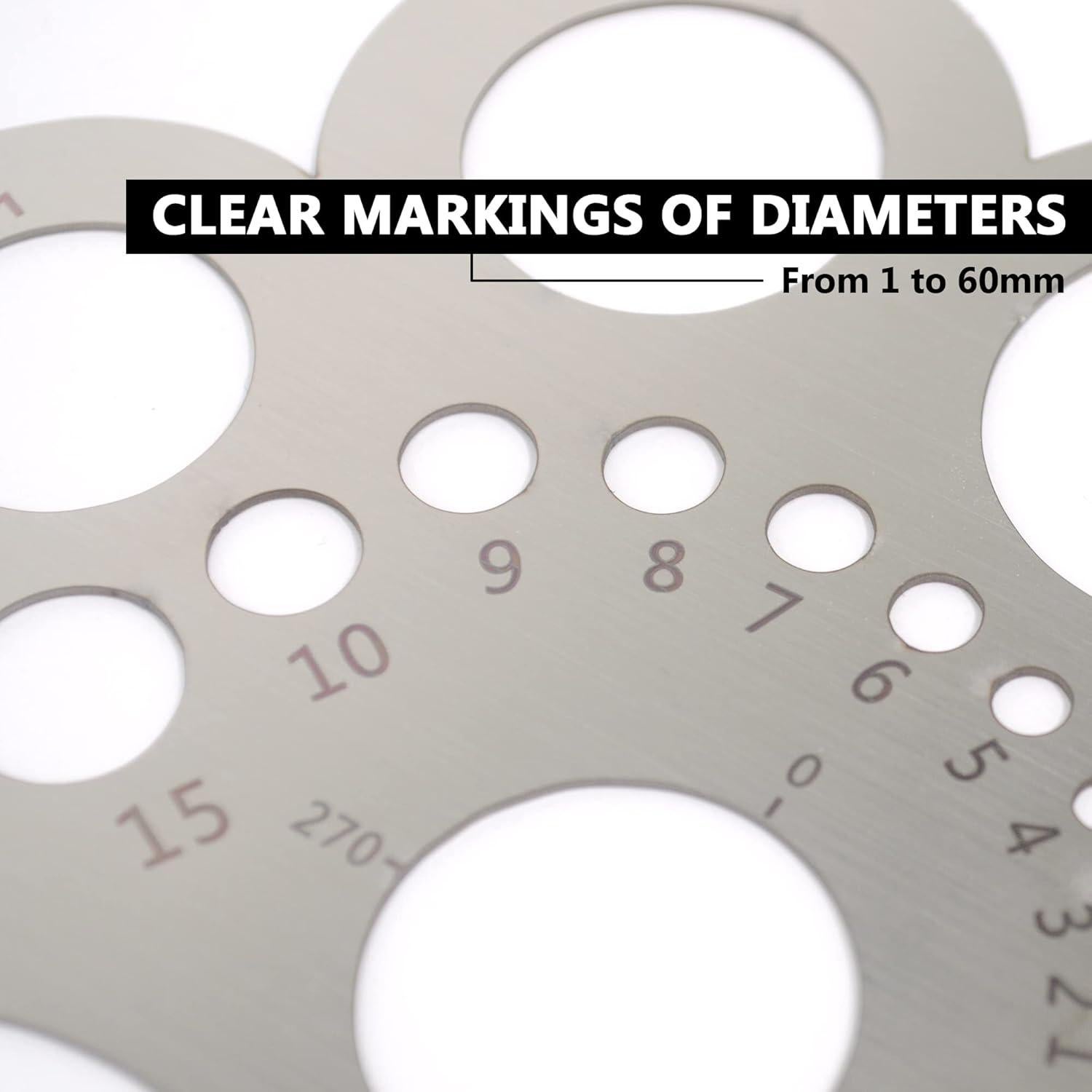 Plantilla de Dibujo Circular UPTTHOW de Acero Inoxidable 18 cm
