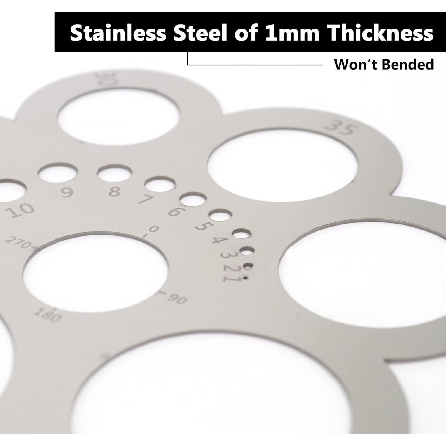 Plantilla de Dibujo Circular UPTTHOW de Acero Inoxidable 18 cm