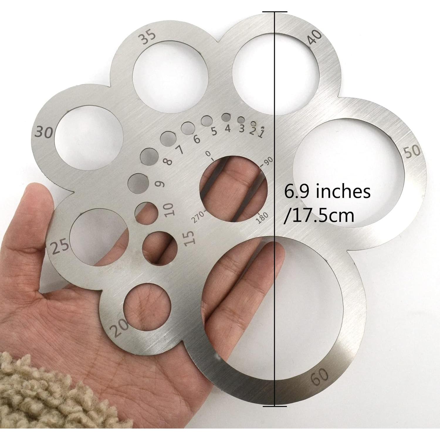 Plantilla de Dibujo Circular UPTTHOW de Acero Inoxidable 18 cm