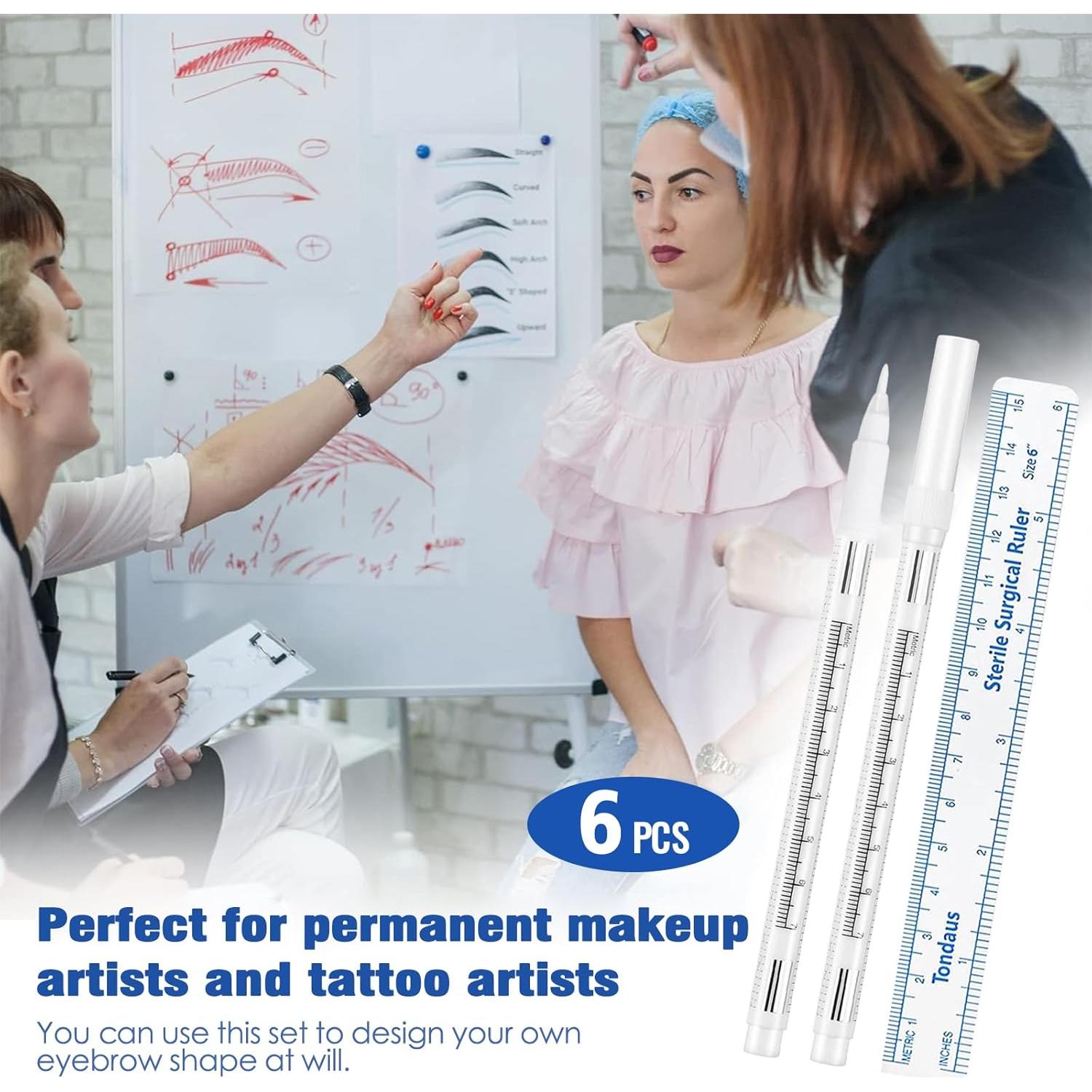 6 Marcadores de Piel Quirúrgicos TONDAUS 1mm Tinta Blanca