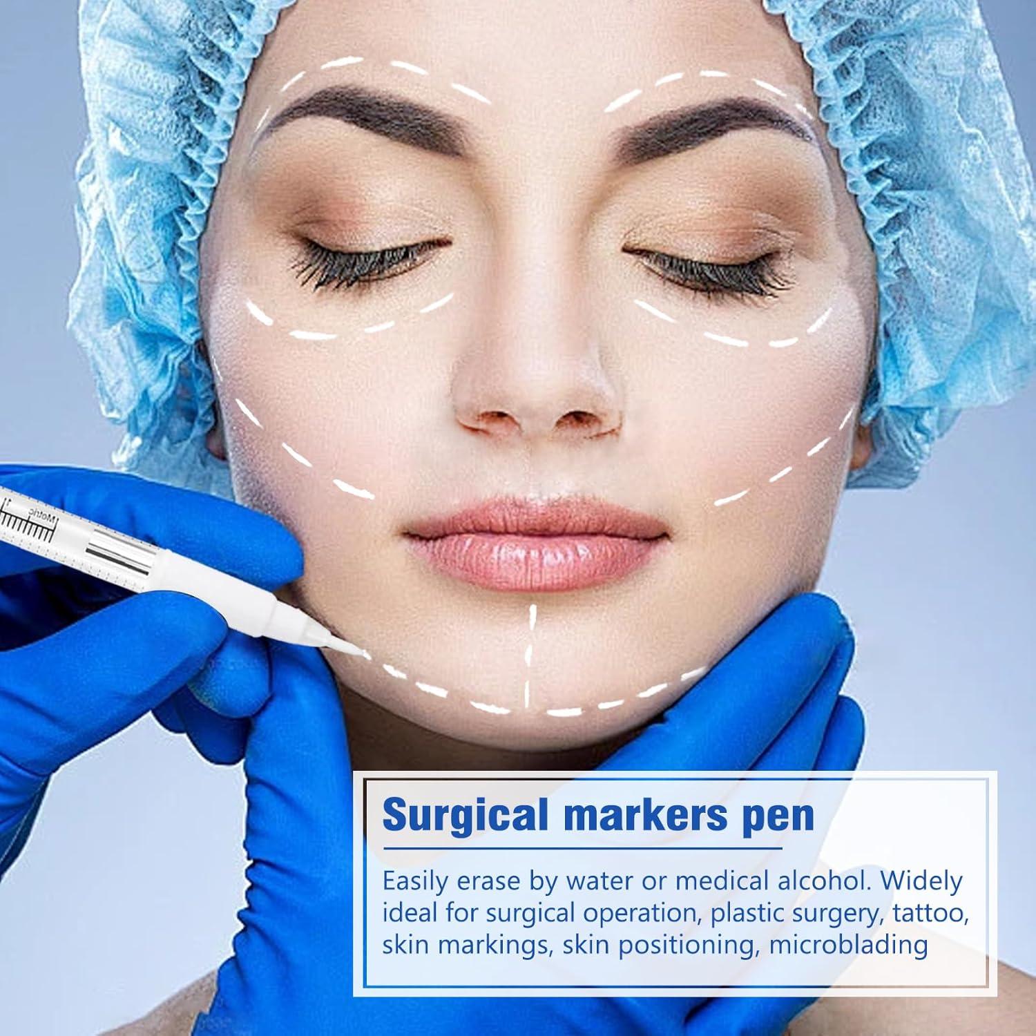 6 Marcadores de Piel Quirúrgicos TONDAUS 1mm Tinta Blanca