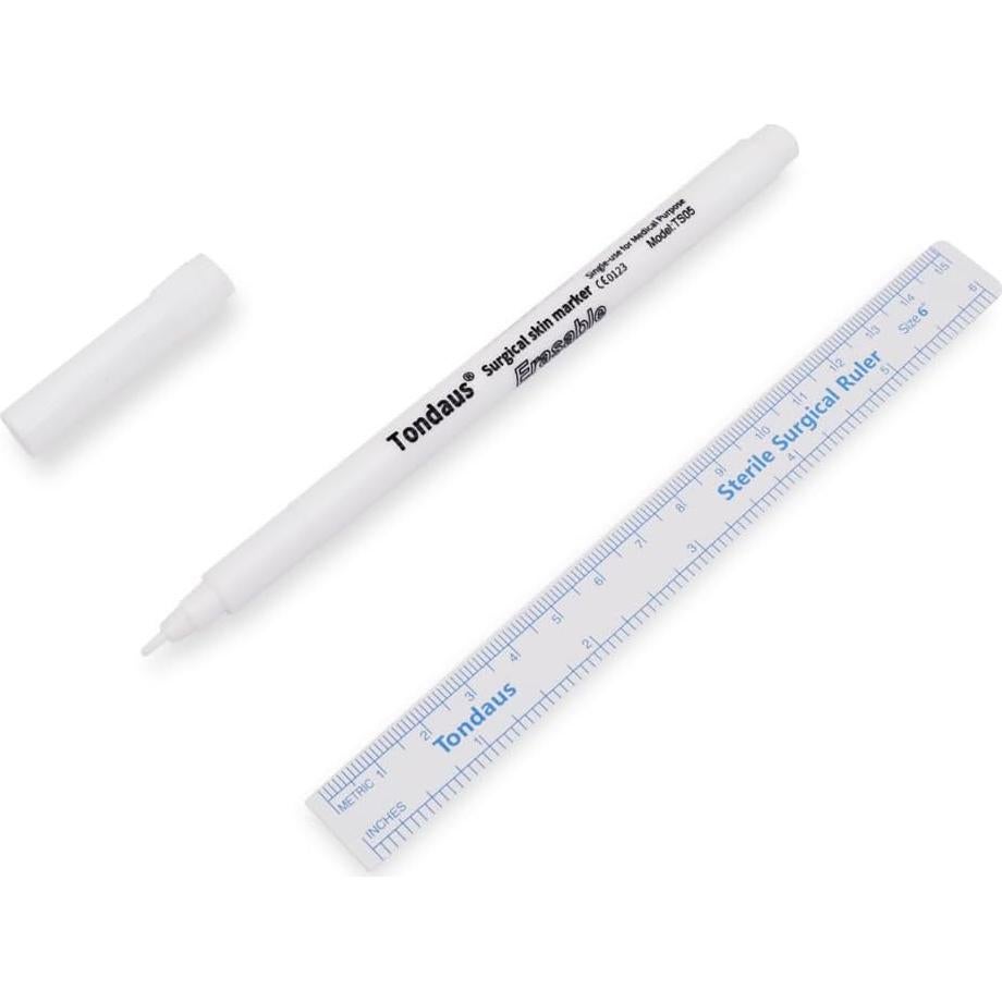 6 Marcadores de Piel Quirúrgicos TONDAUS 1mm Tinta Blanca