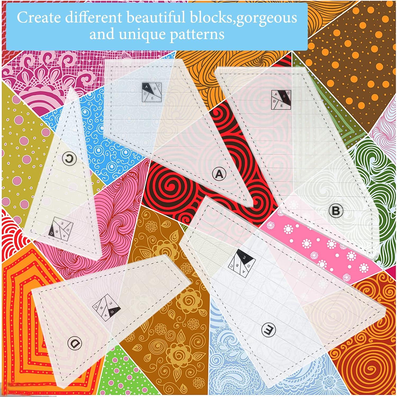 Conjunto de Reglas de Acolchado Hovesty 5Pcs Acrílico 22.86cm