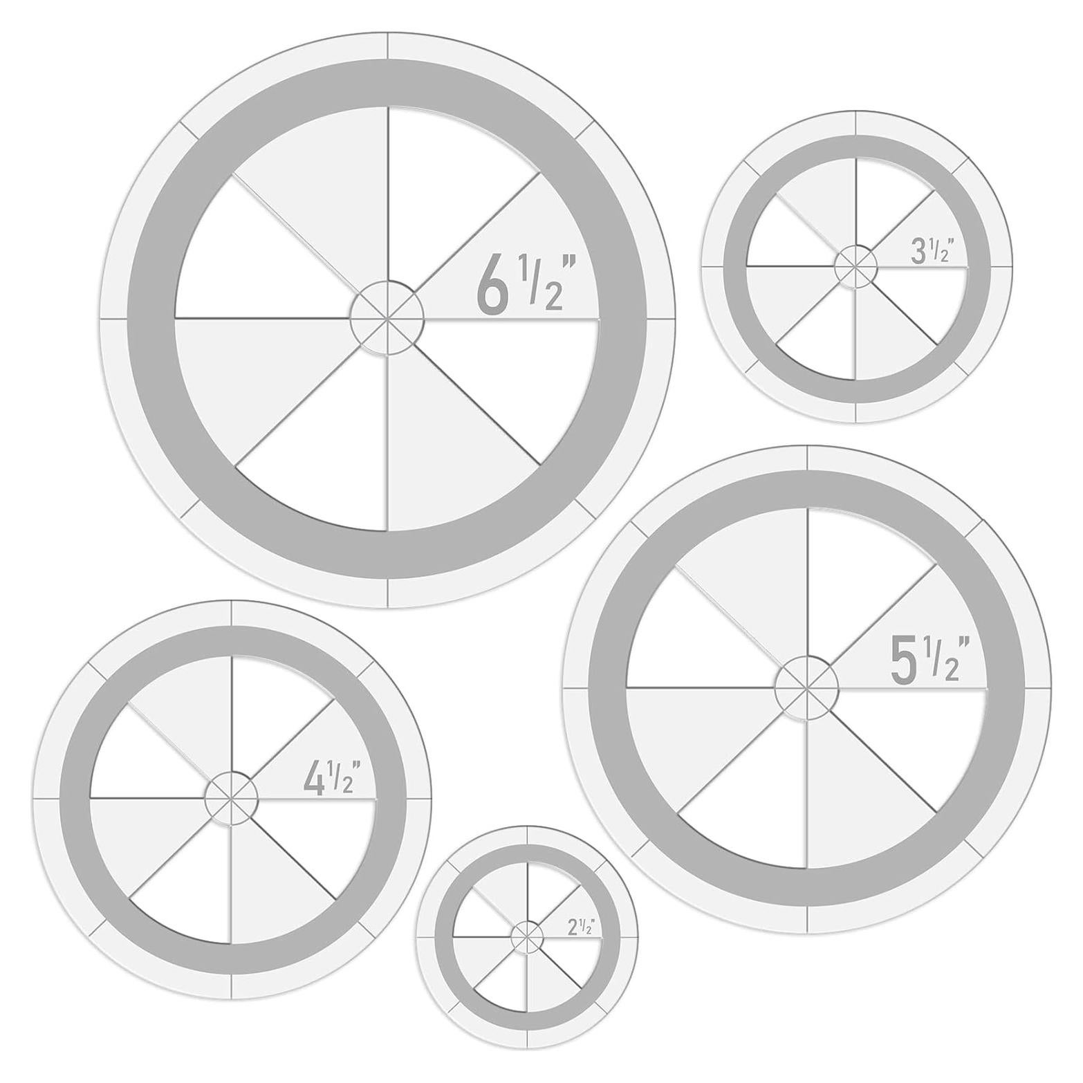 Conjunto de Reglas de Acolchado Geyee 5 Pcs Acrílico 2.5-16.5 cm