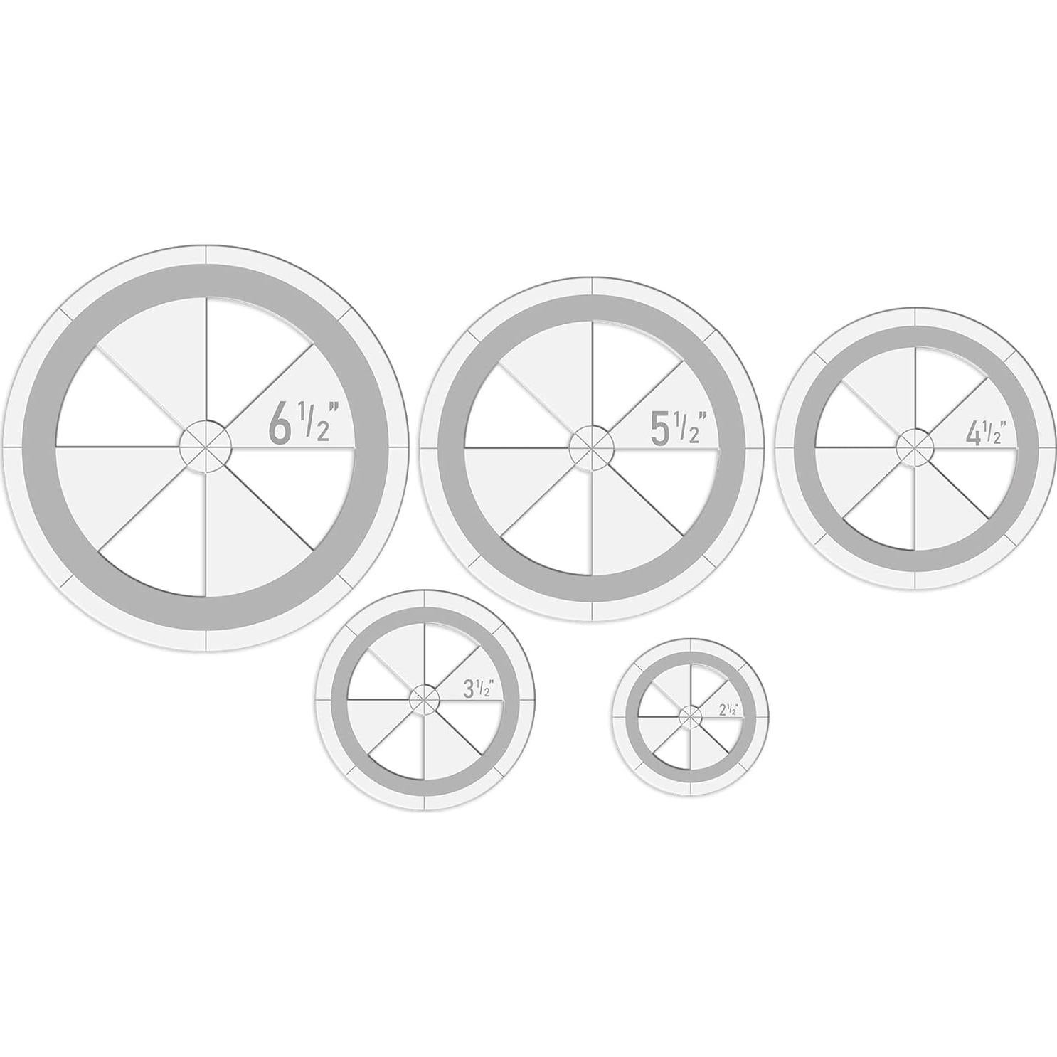 Conjunto de Reglas de Acolchado Geyee 5 Pcs Acrílico 2.5-16.5 cm