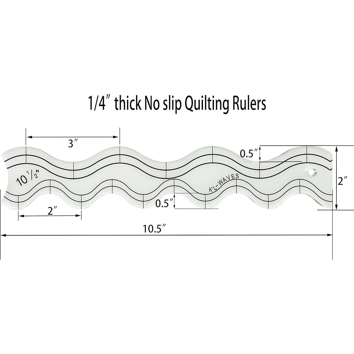 Regla de Acolchado Antideslizante Soaration 26.67x5.08cm
