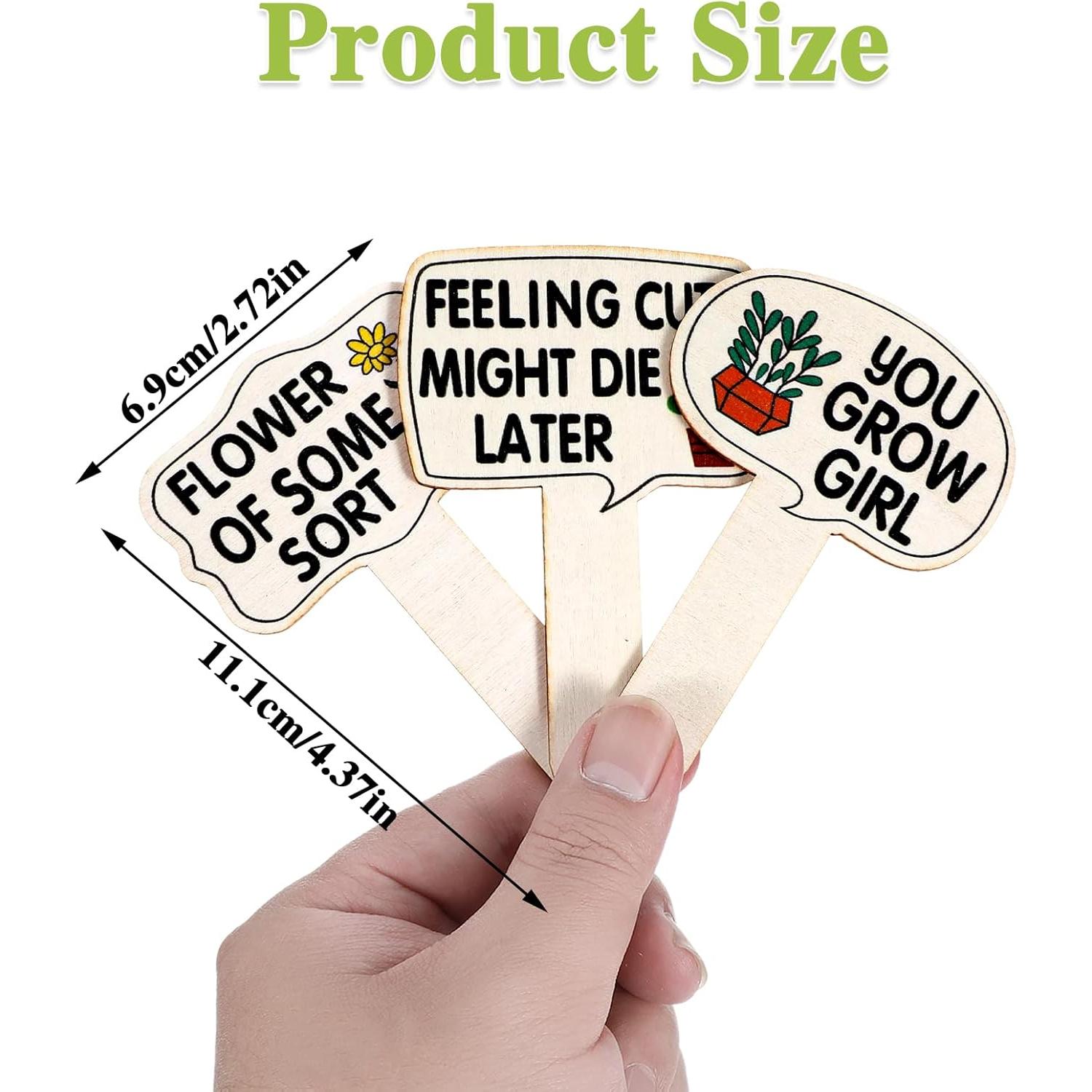 15 Etiquetas de Madera para Plantas Ouligay Impermeables