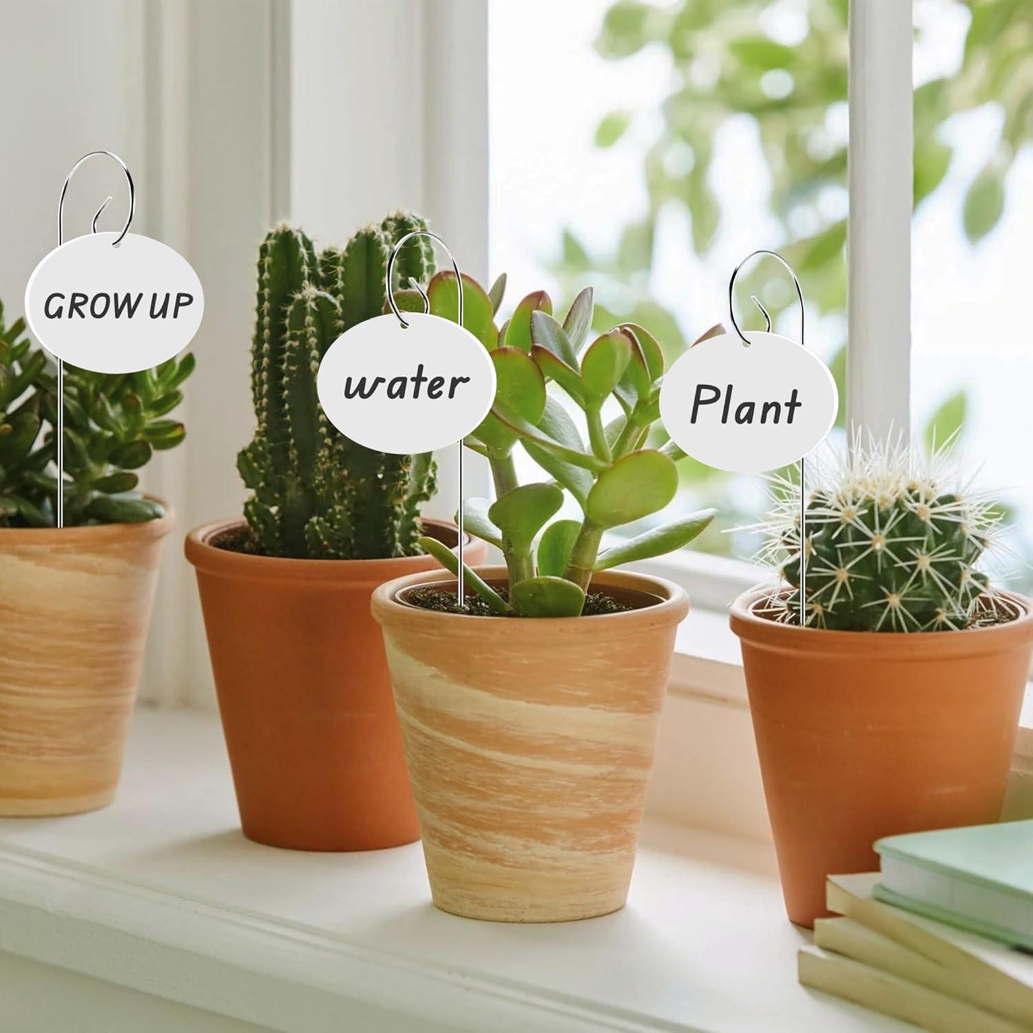 25 Etiquetas de Plantas Acrílico Morledoa con Estacas y Bolígrafo