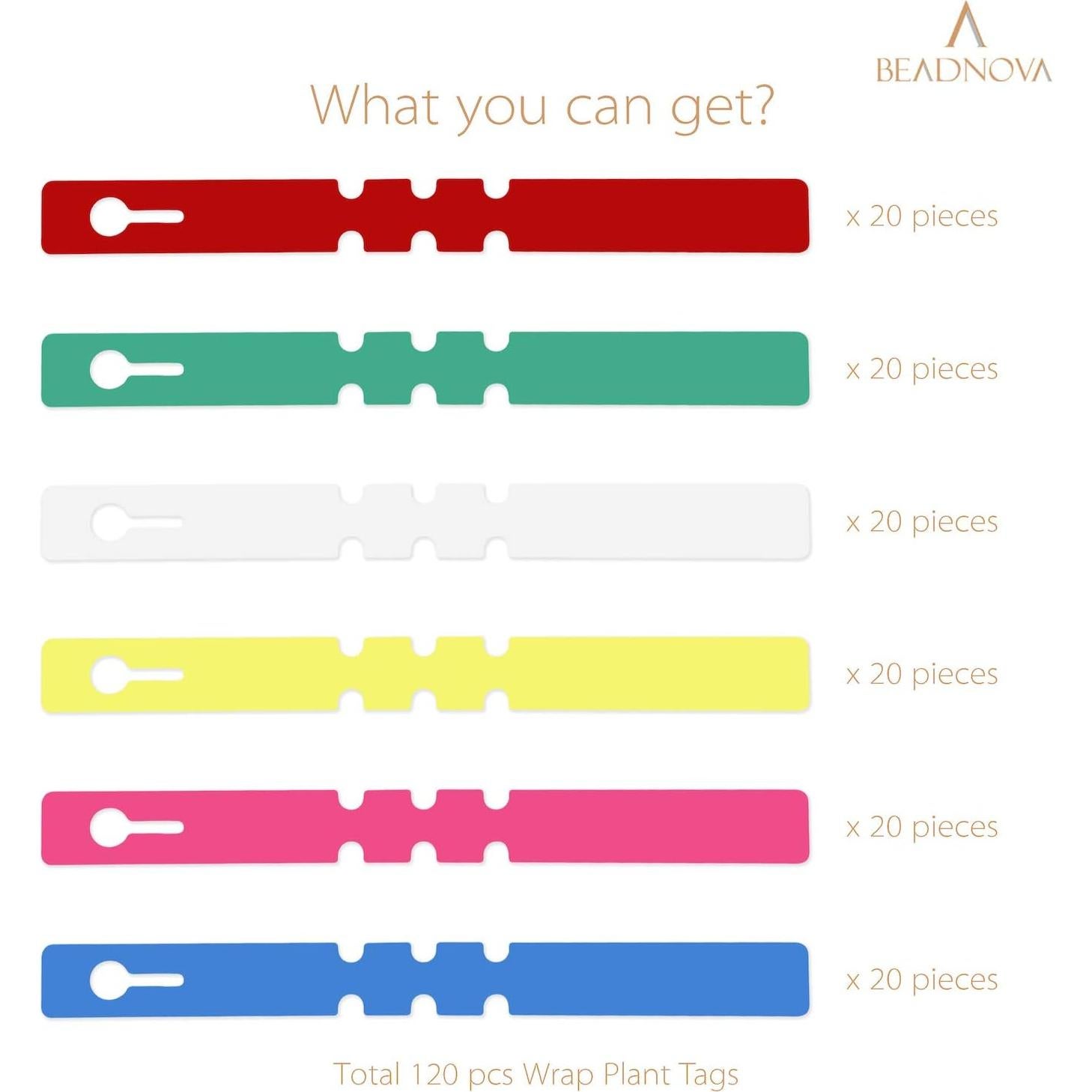 Etiquetas de Plantas BEADNOVA 120 Pcs Multicolor 21x2 cm
