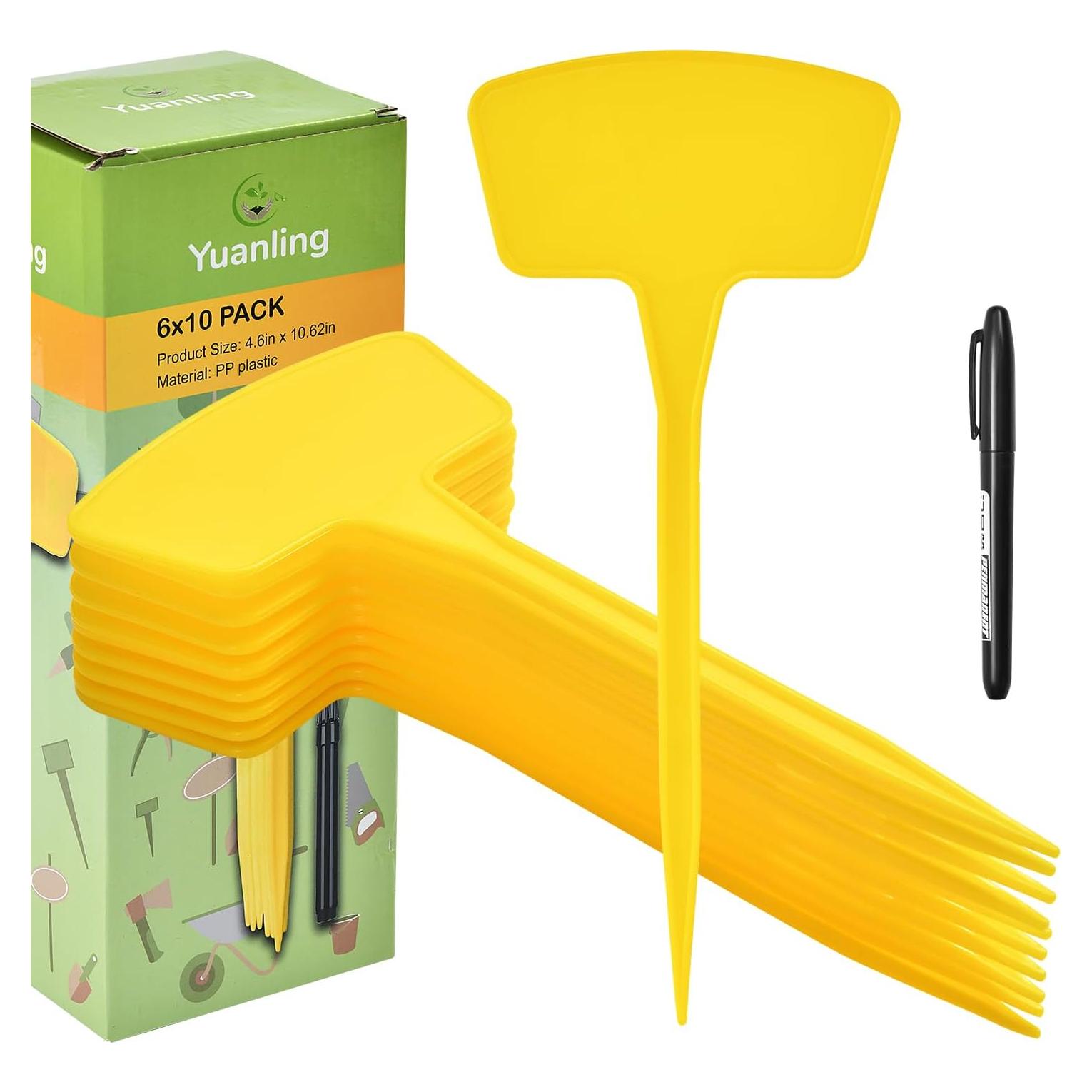 Etiquetas para Plantas T Tipo Yuanling 60 Pcs Amarillo