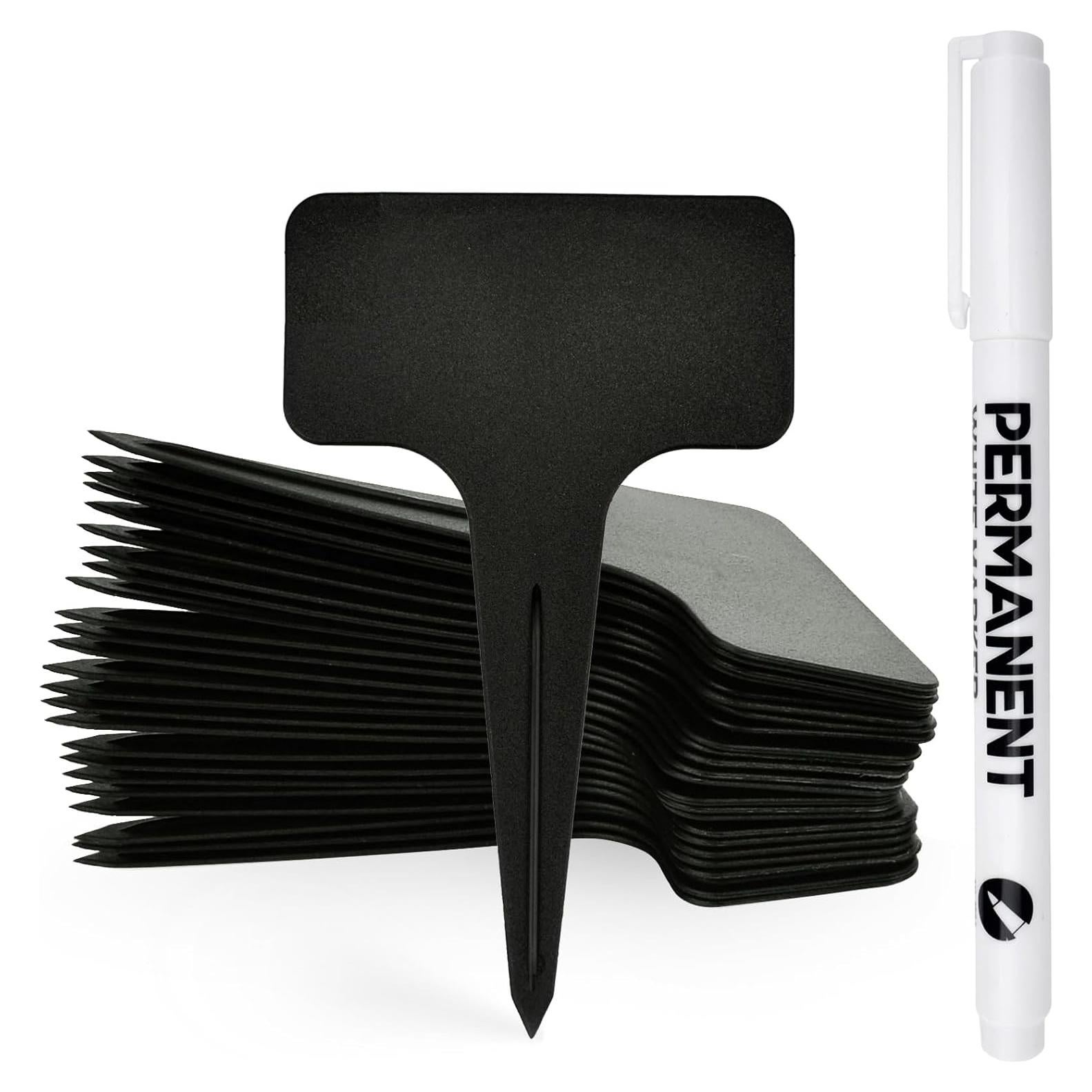 120 Etiquetas de Jardín T-Forma BLUE HANDCART, 6x10 cm, Negro